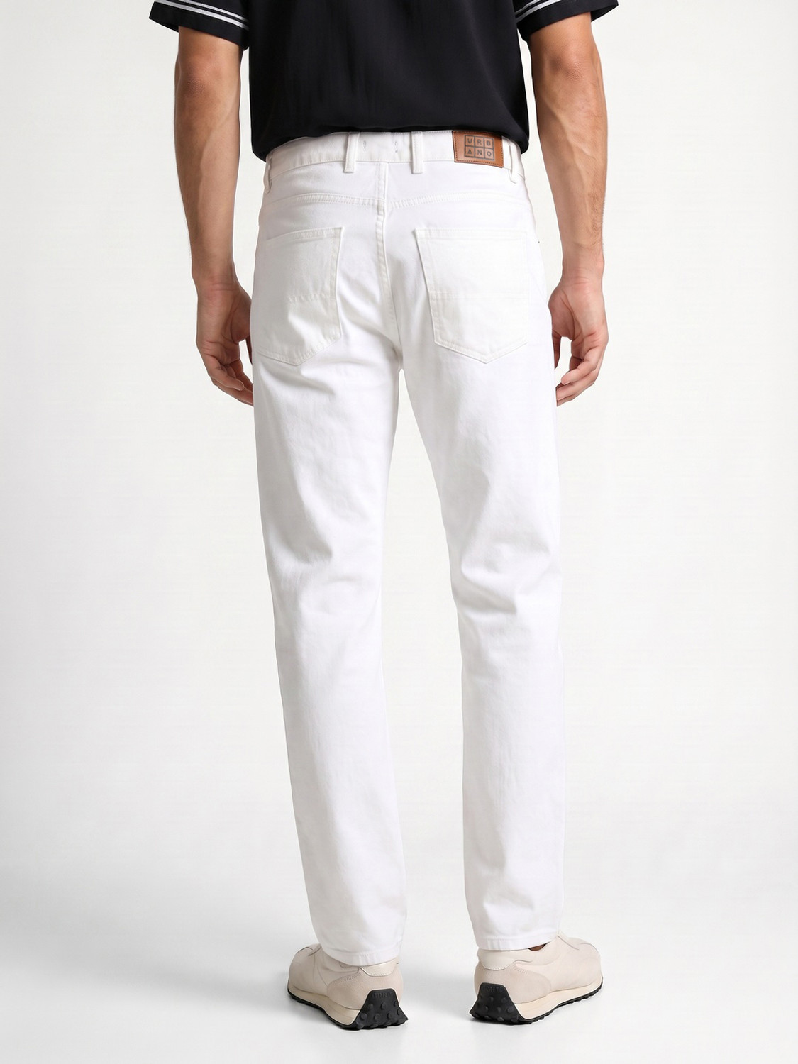 Image of Urbano Fashion Relaxed Fit Men White Jeans