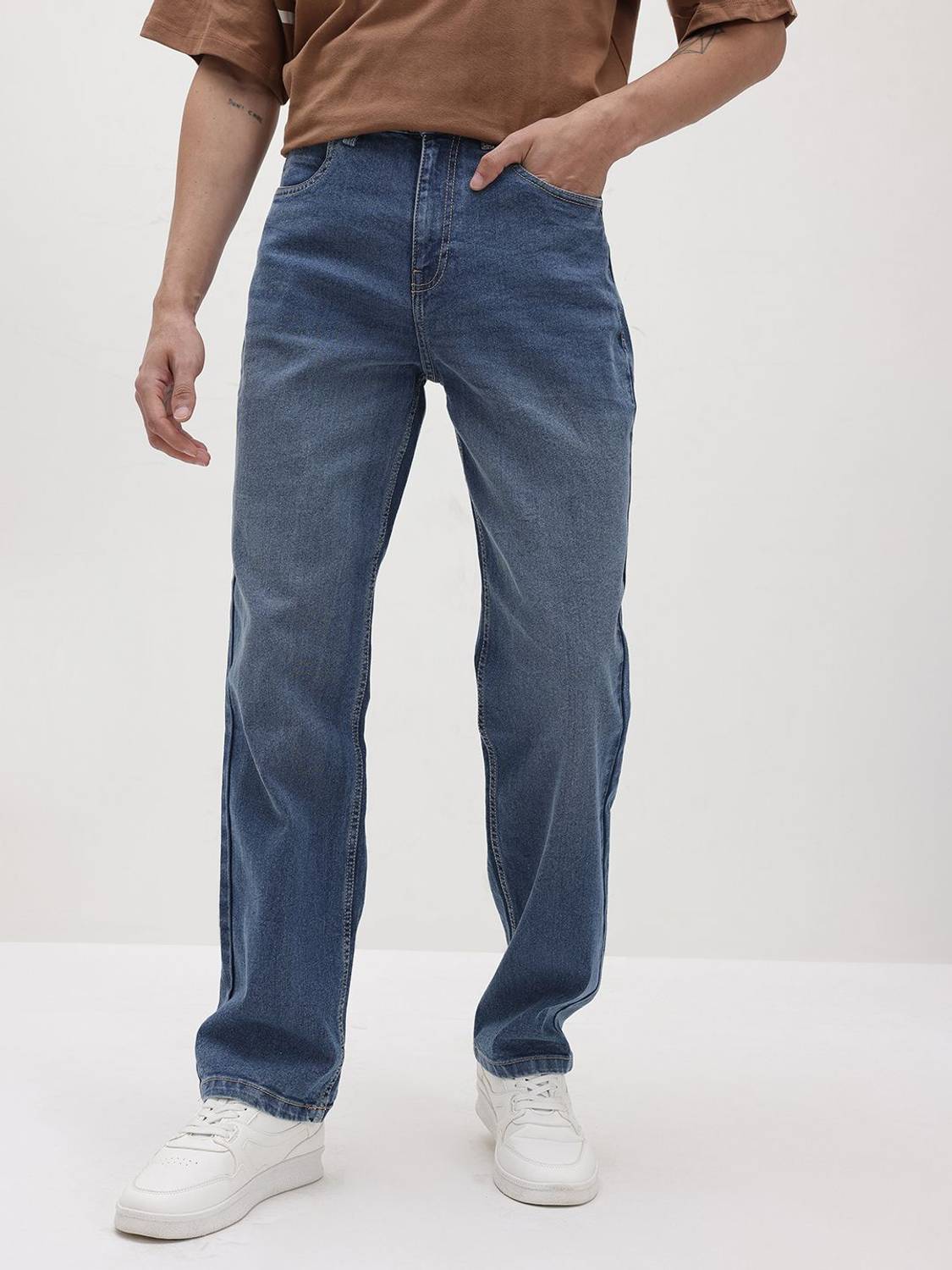 Roadster Straight Fit Dark Blue Jeans - Image 2