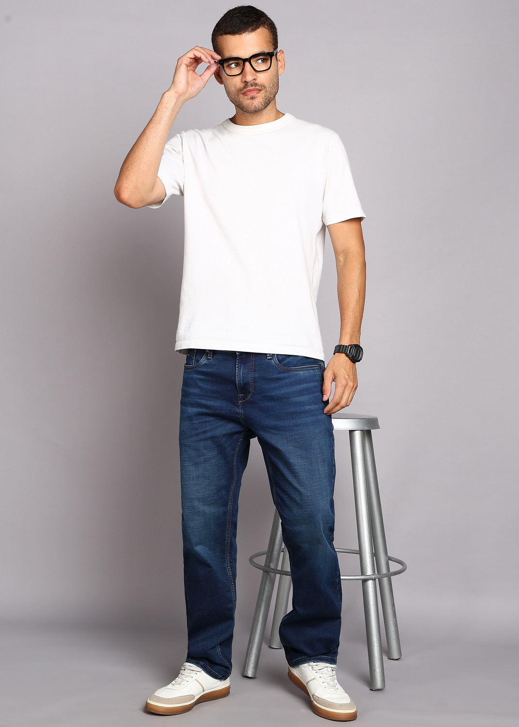 Image of KILLER Straight Fit Men Dark Blue Jeans