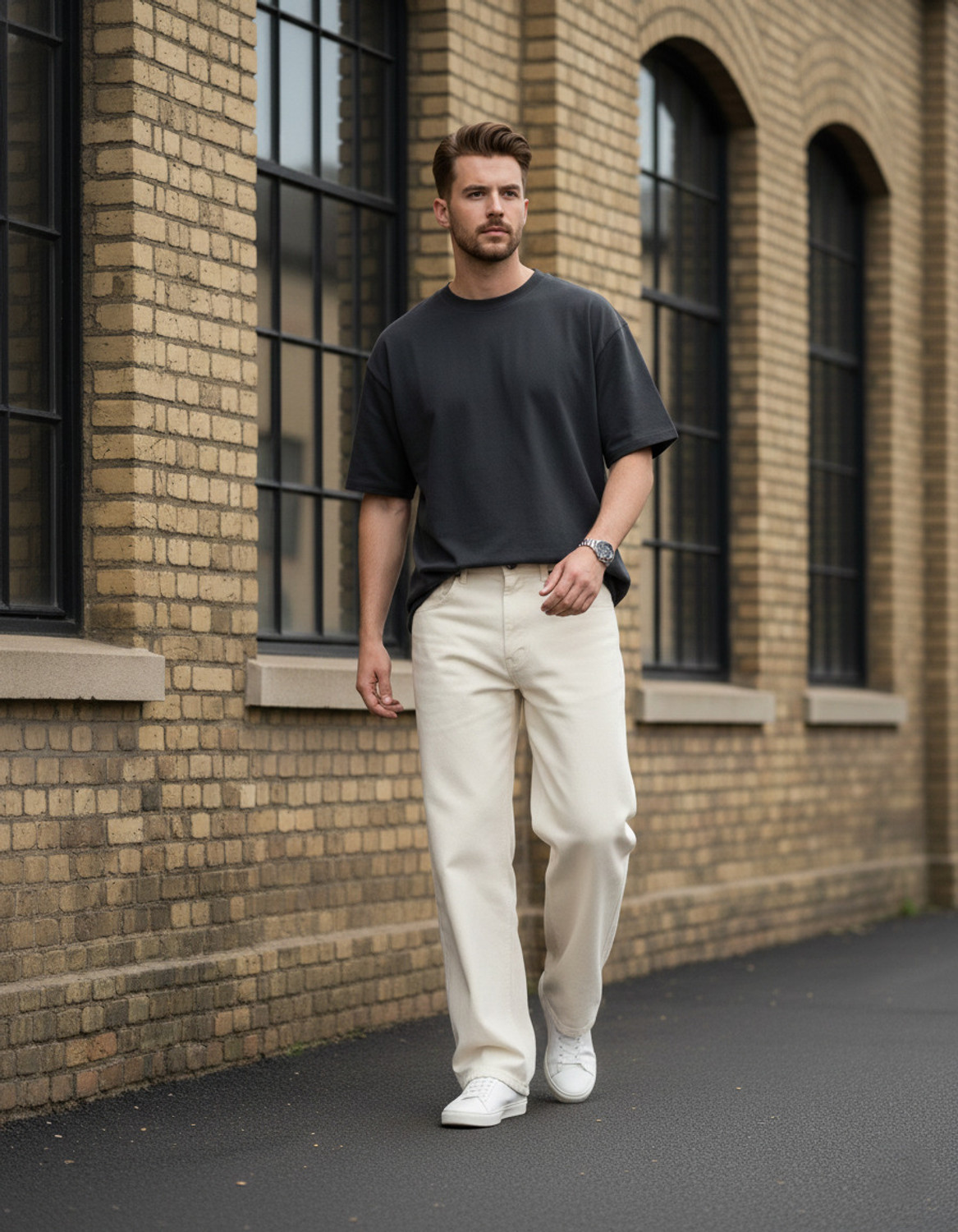 Image of MISTERFREEDOM Straight Fit Men Beige Jeans