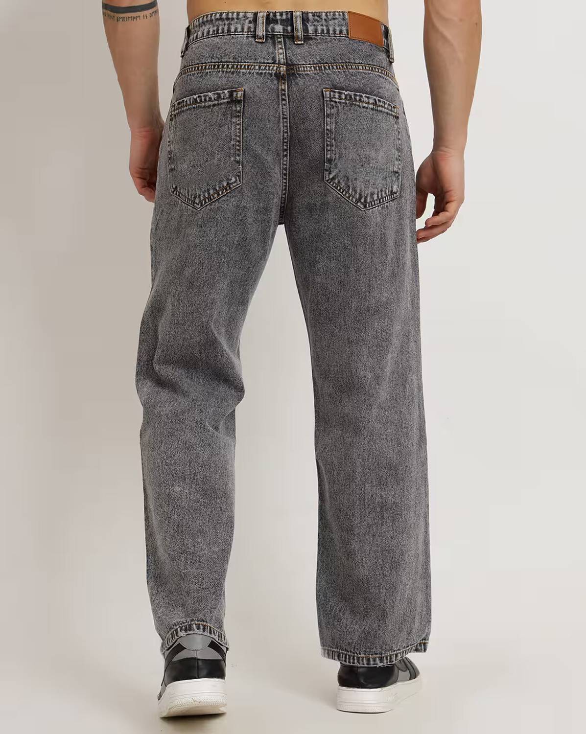 JAARA Men Straight Fit Mid Rise Grey Jeans - Image 2
