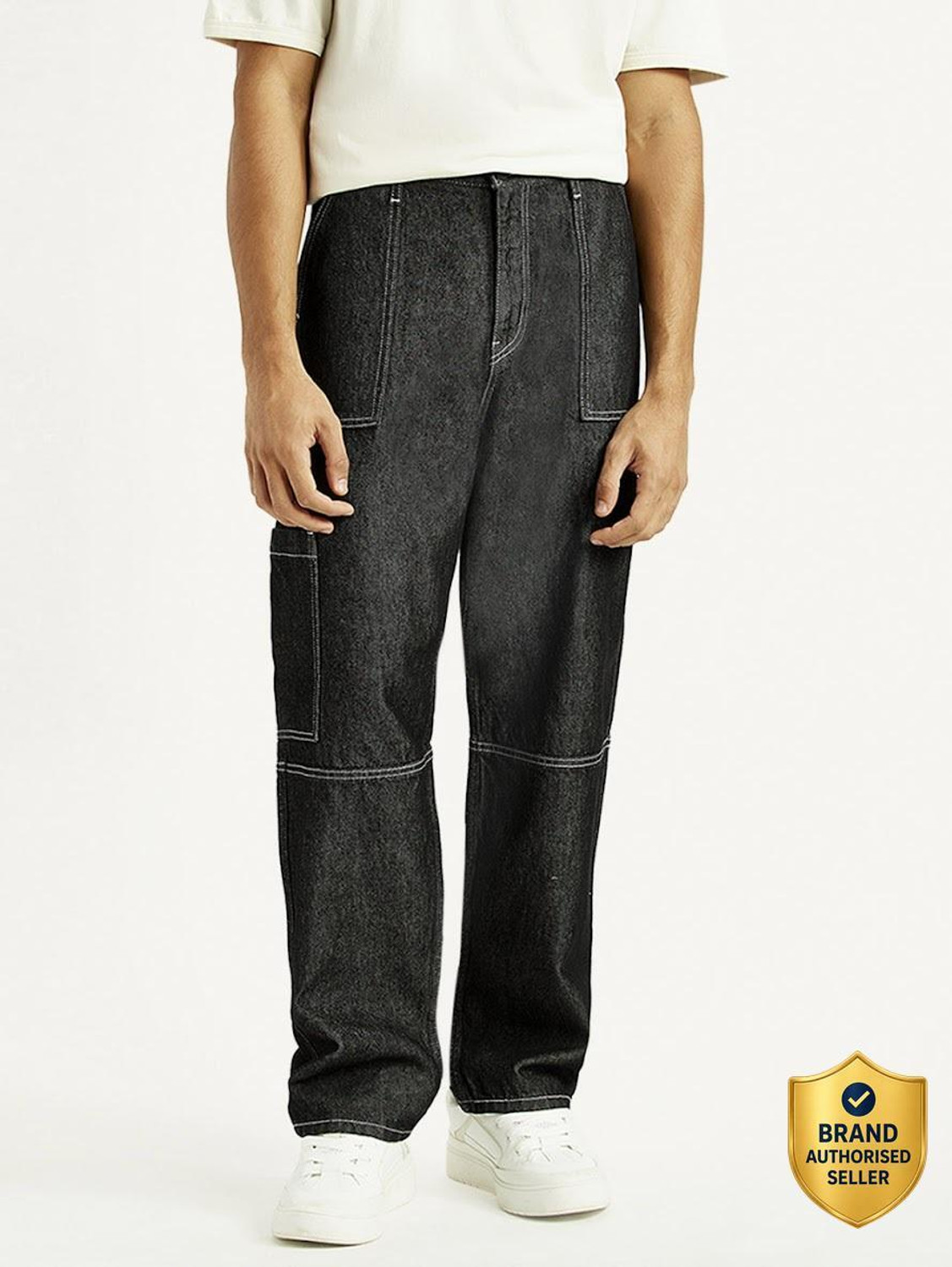 Image of LEVI'S 568 Straight Fit Men Black Jeans