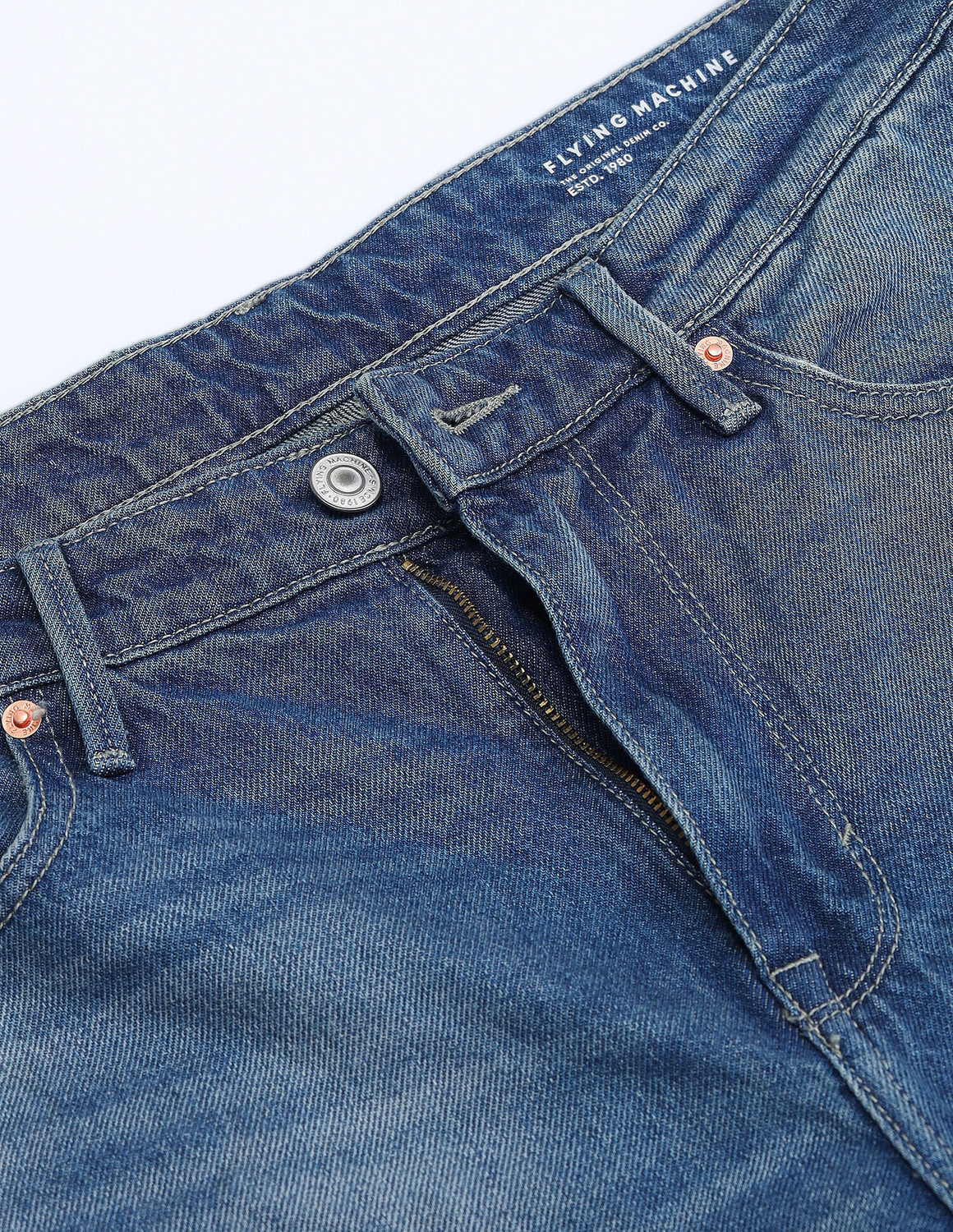 Image of FLYING MACHINE Loose Fit Men Blue Jeans