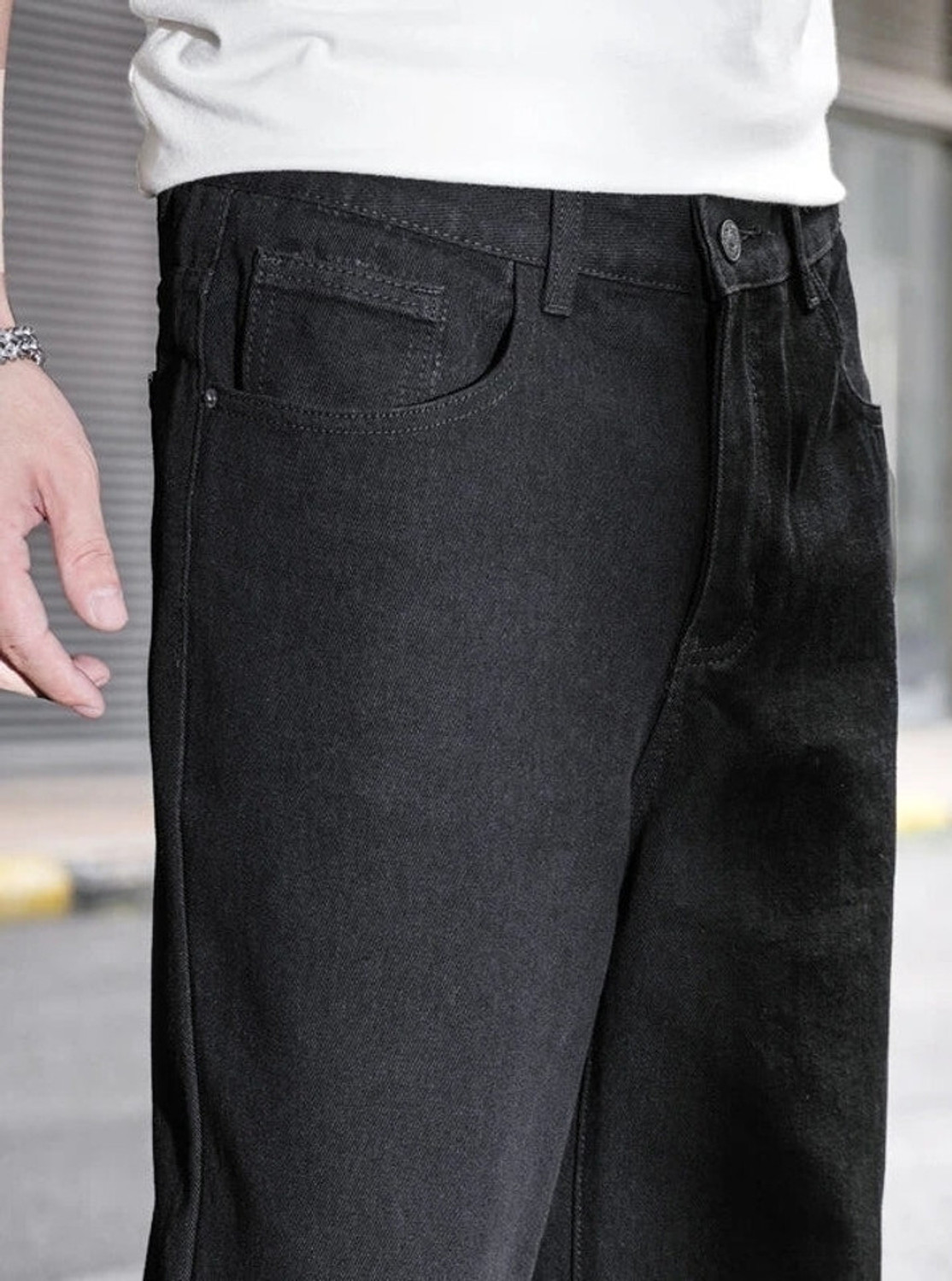 Image of Zaba Denim Loose Fit Men Black Jeans