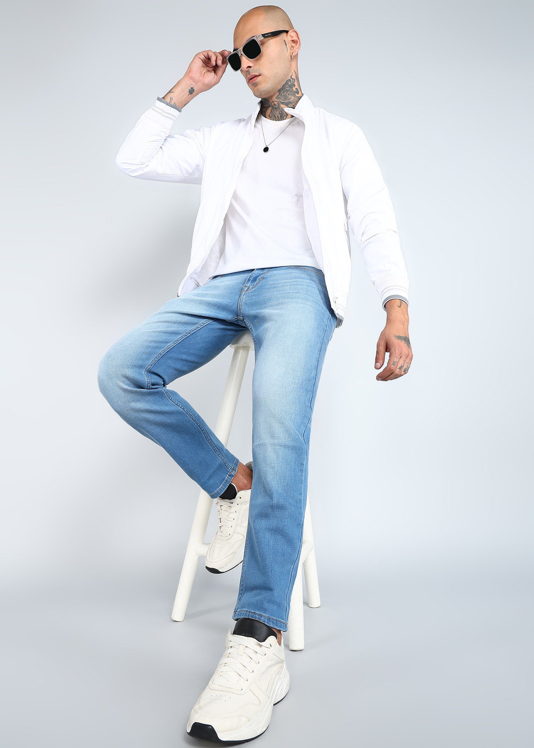 Image of FLYING MACHINE Straight Fit Men Blue Jeans