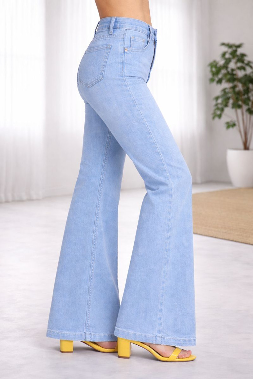 Image of KASHIAN Flared Women Light Blue Jeans