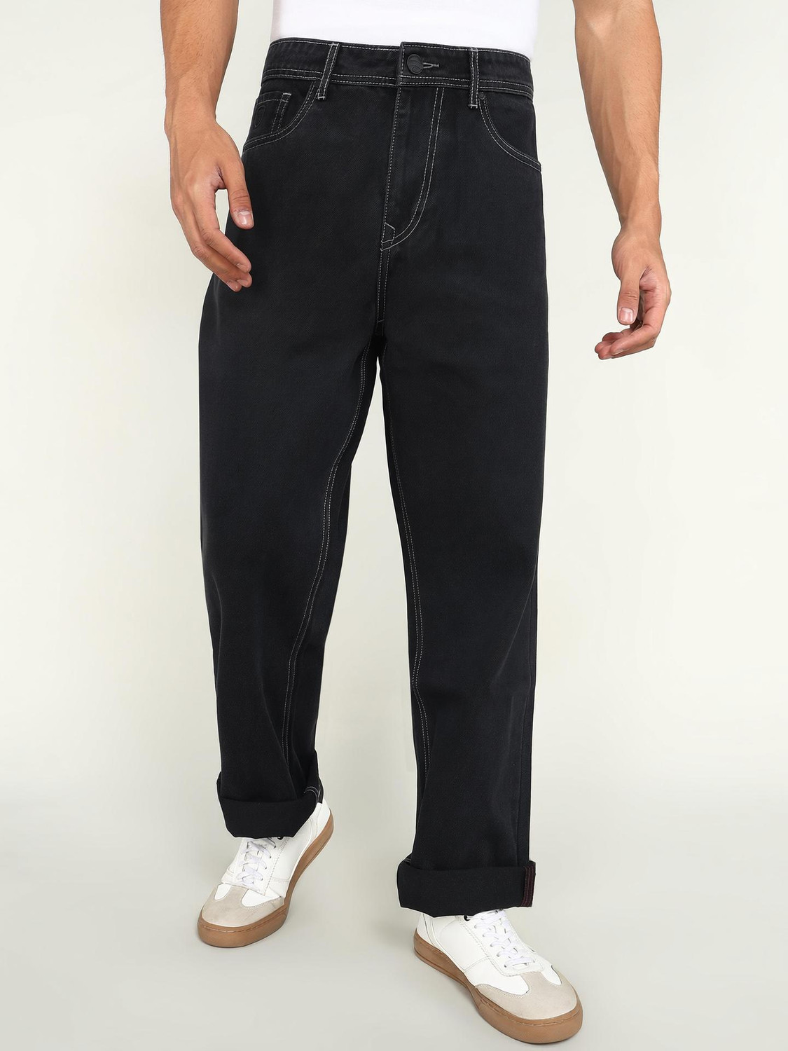 Image of BEING HUMAN Regular Men Black Jeans