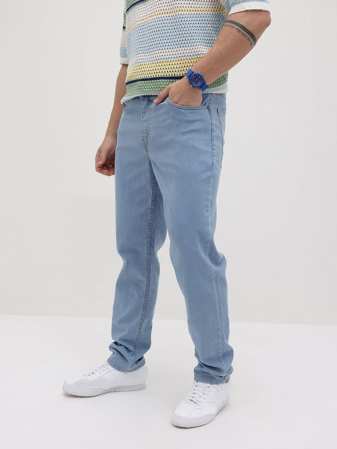 Image of Roadster Relaxed Fit Men Blue Jeans