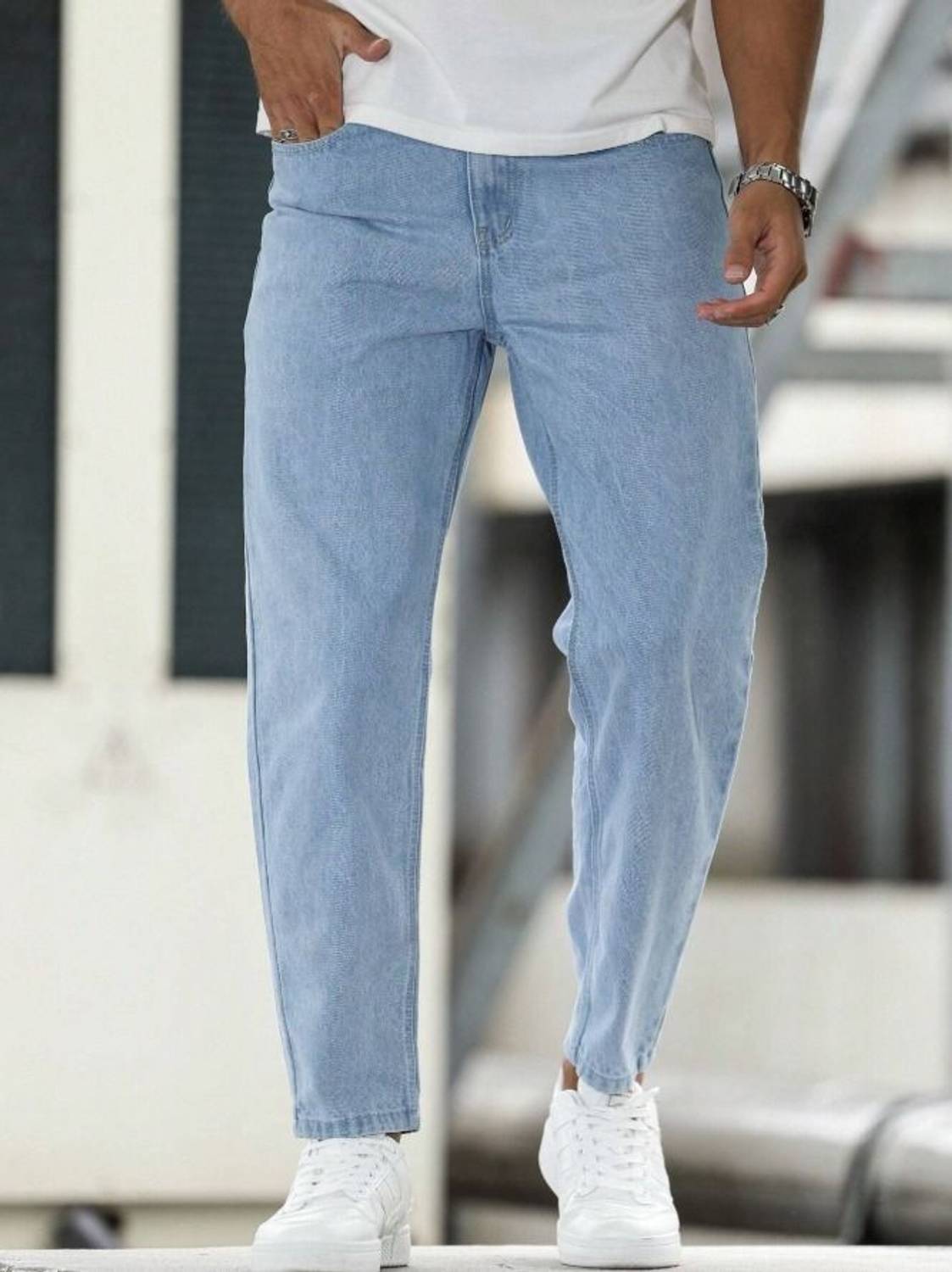 AISHENTERPRISE Men Light Blue Jeans - Image 3
