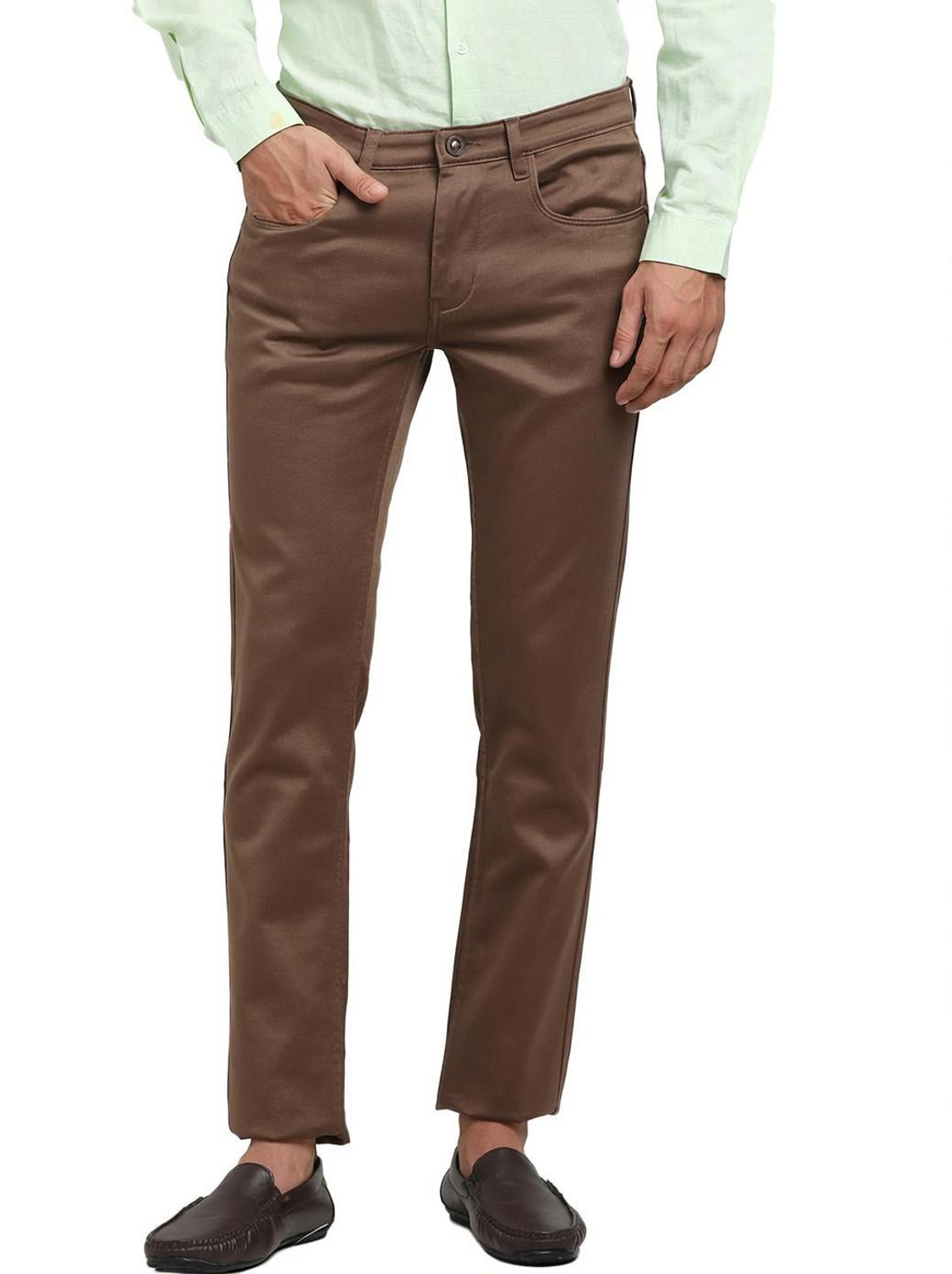 Image of TURTLE Tapered Fit Men Brown Jeans