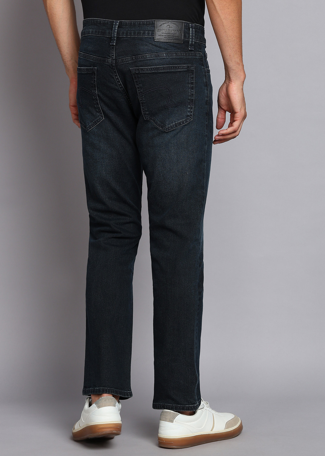 Image of Spykar Relaxed Fit Men Dark Blue Jeans