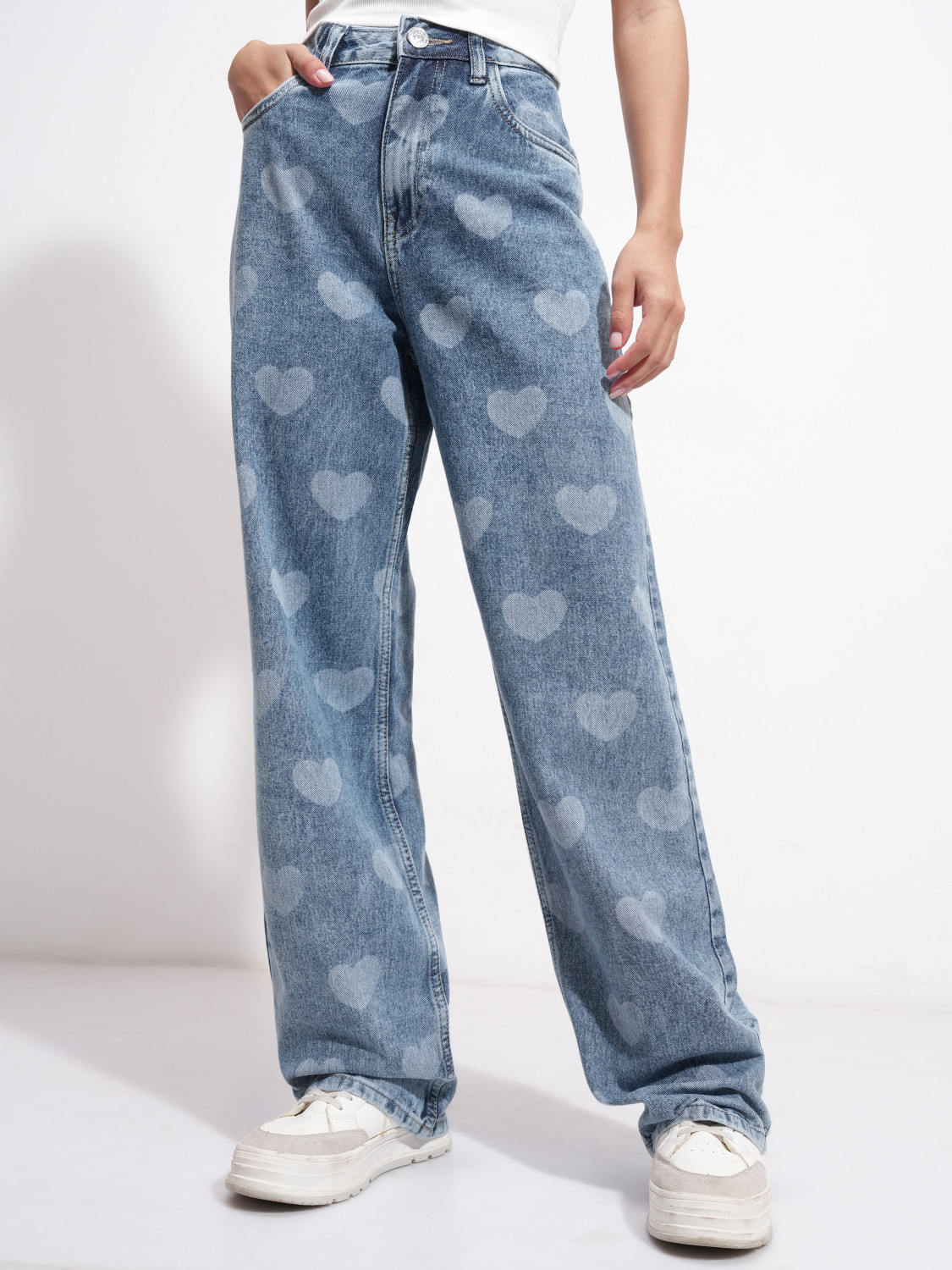 Image of Tokyo Talkies Loose Fit Women Blue Jeans