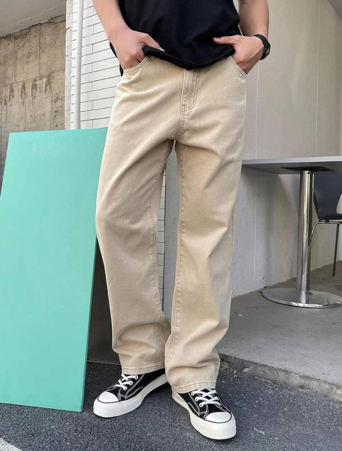 9XDenims Baggy Fit Men Beige Jeans - Image 4