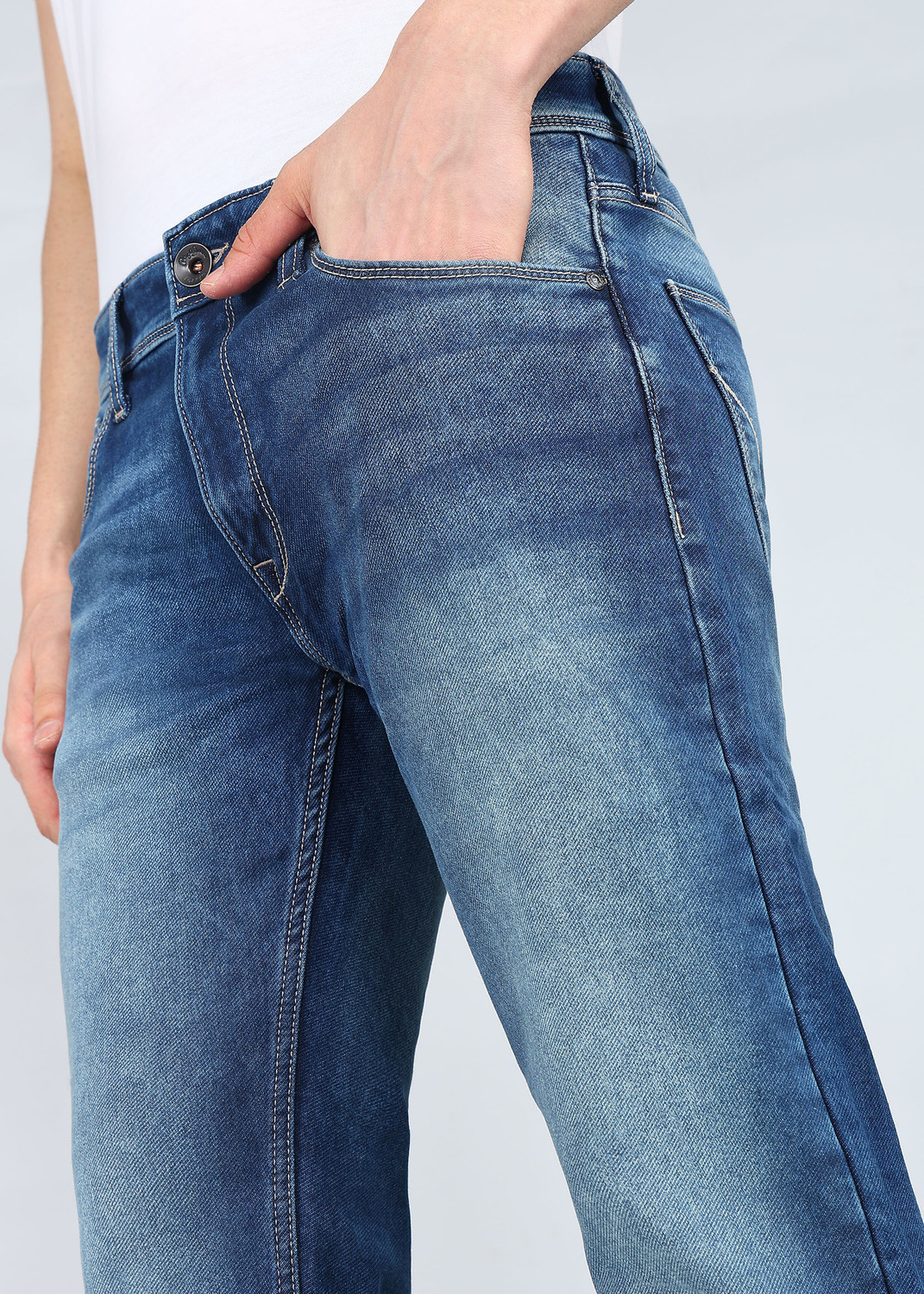 Image of Pepe Jeans Tapered Fit Men Blue Jeans