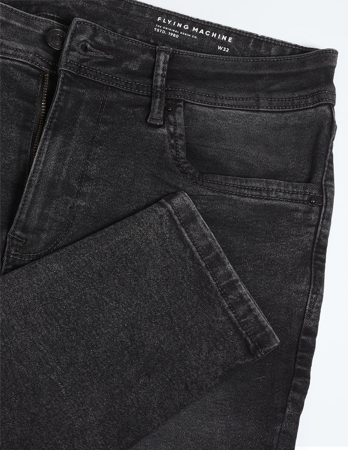 Image of FLYING MACHINE Skinny Men Black Jeans