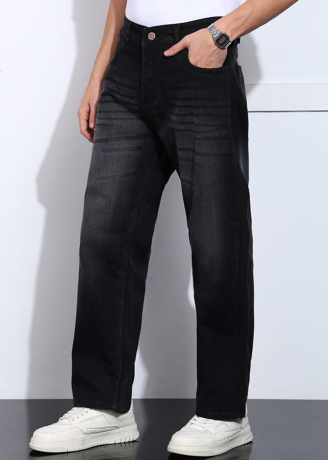 Image of PODGE Loose Fit Men Dark Grey Jeans