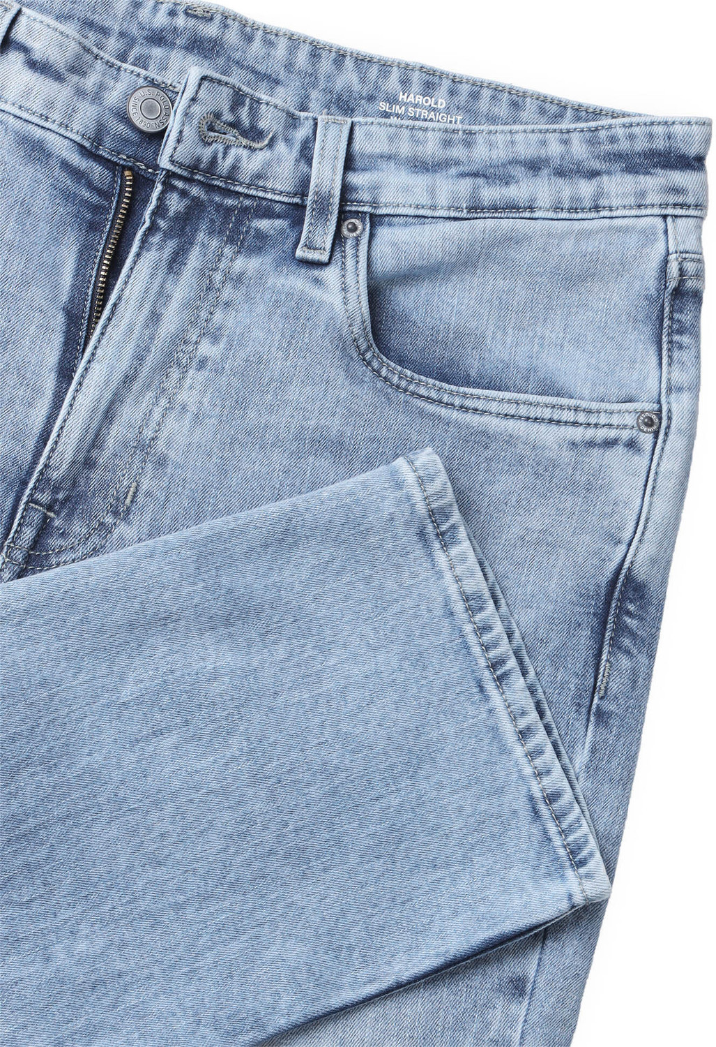 Image of U.S. Polo Assn. Denim Co. Men Straight Fit Mid Rise Blue Jeans