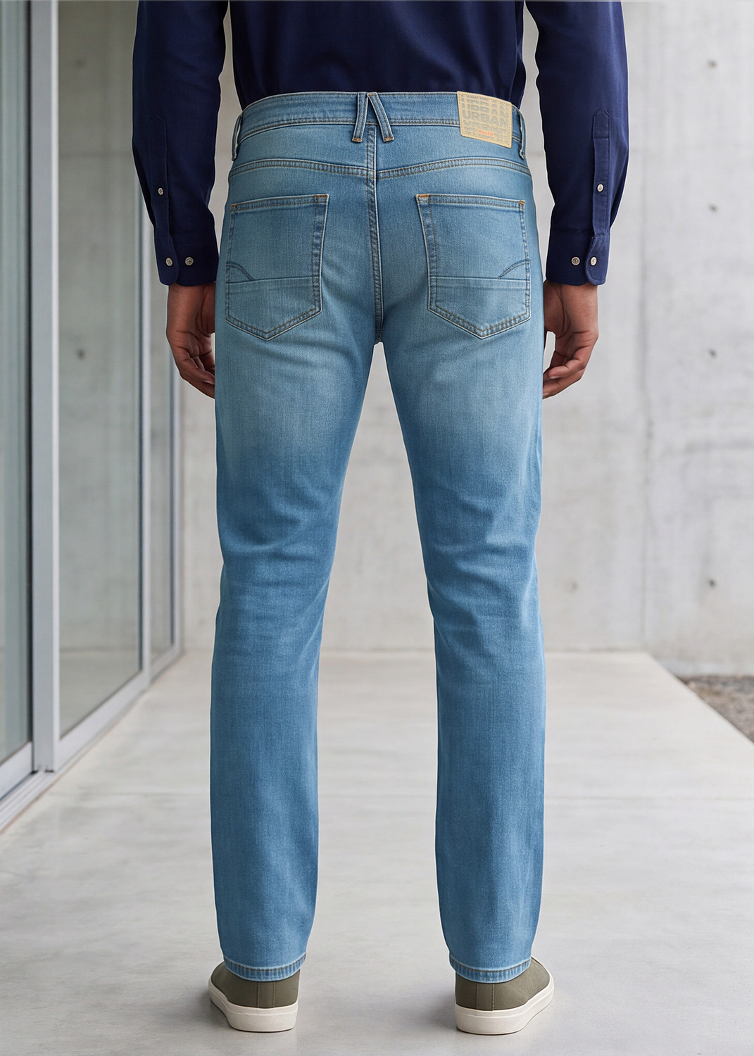 Image of KILLER Men Straight Fit Mid Rise Light Blue Jeans