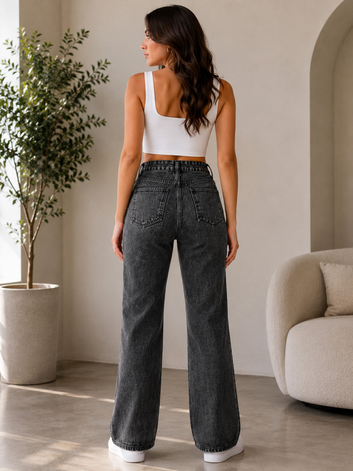 Image of KOTTY Straight Fit Women Grey Jeans