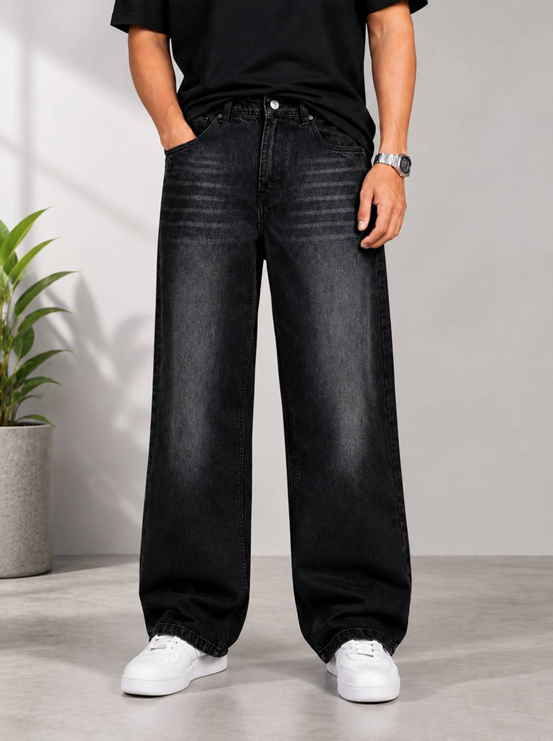 BLACK REY Straight Fit Men Black Jeans - Image 1