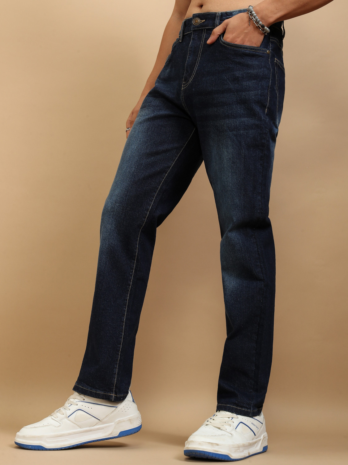 Image of HIGHLANDER Straight Fit Men Dark Blue Jeans