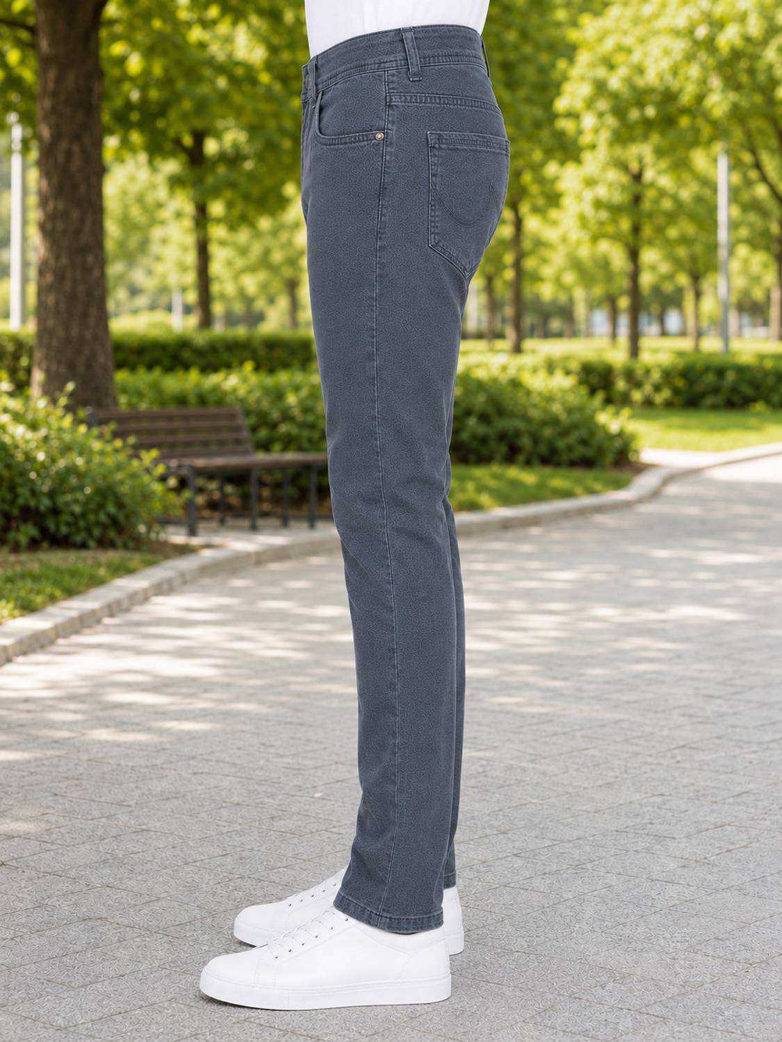 0-DEGREE Slim Men Grey Jeans - Image 4