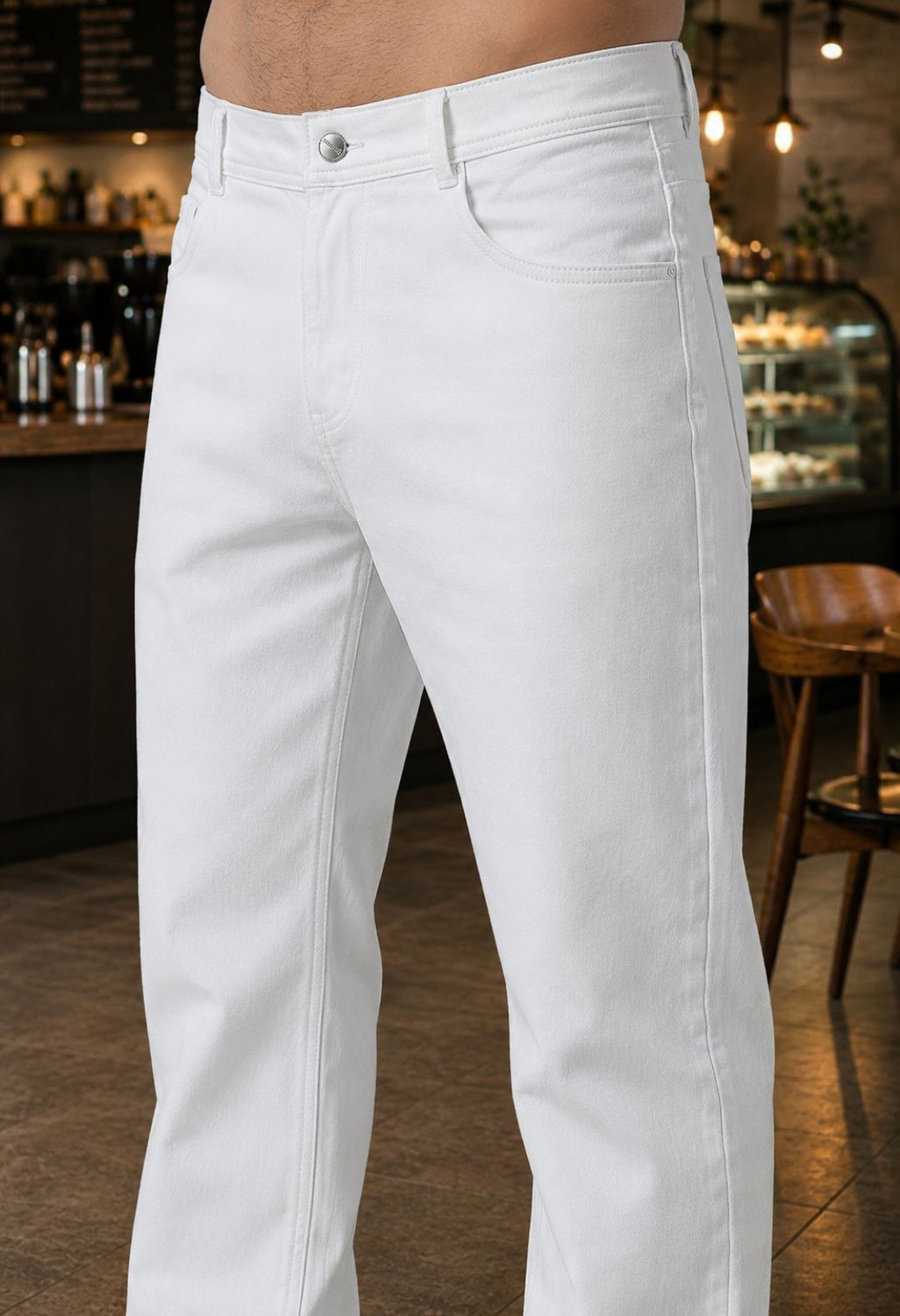 Image of Mast & Harbour Regular Men White Jeans