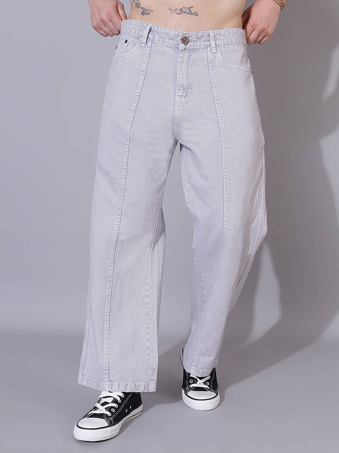 Hence Baggy Fit Men Grey Jeans - Image 1