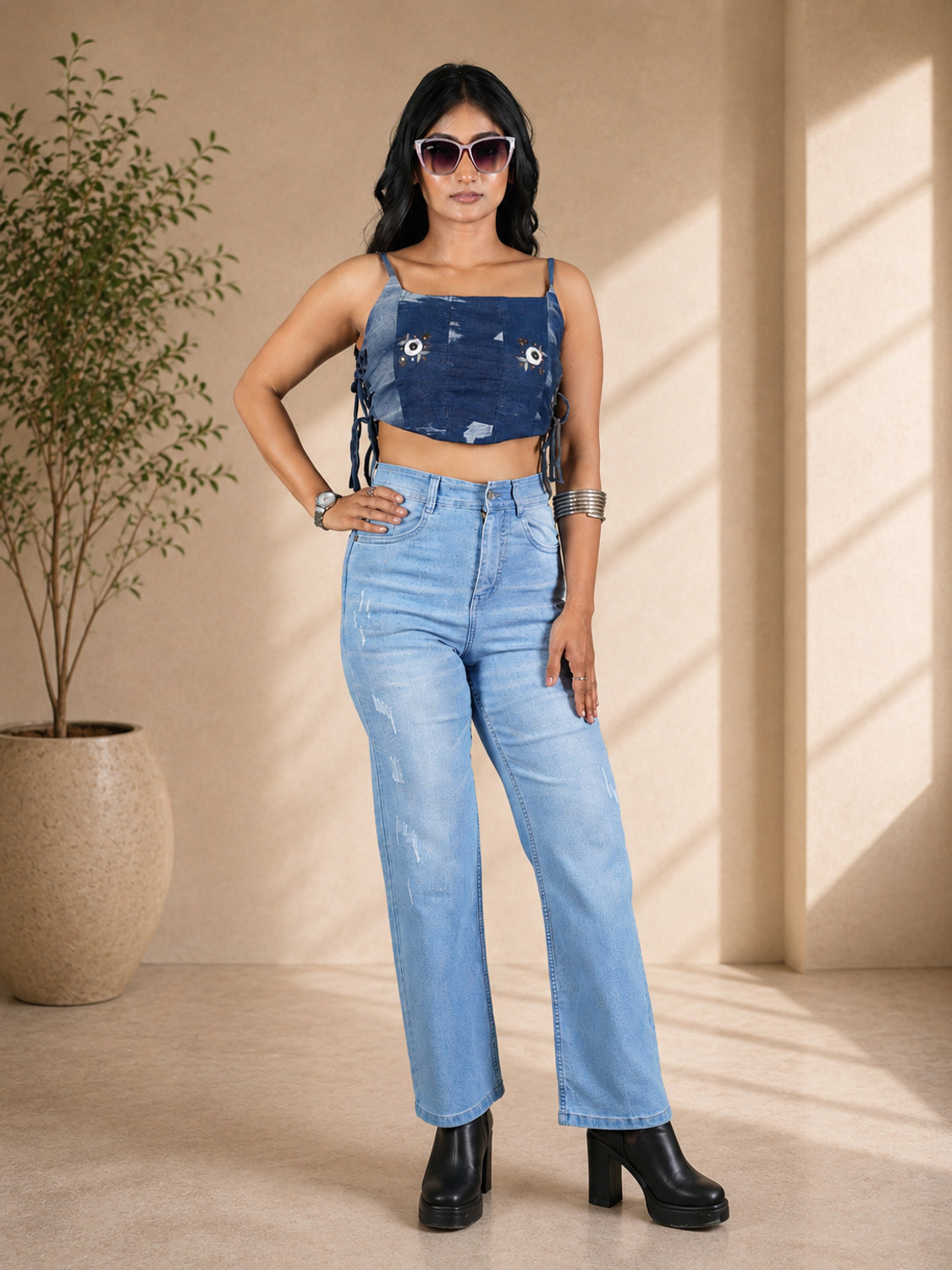 Image of ROYAL MAJESTY Loose Fit Women Light Blue Jeans