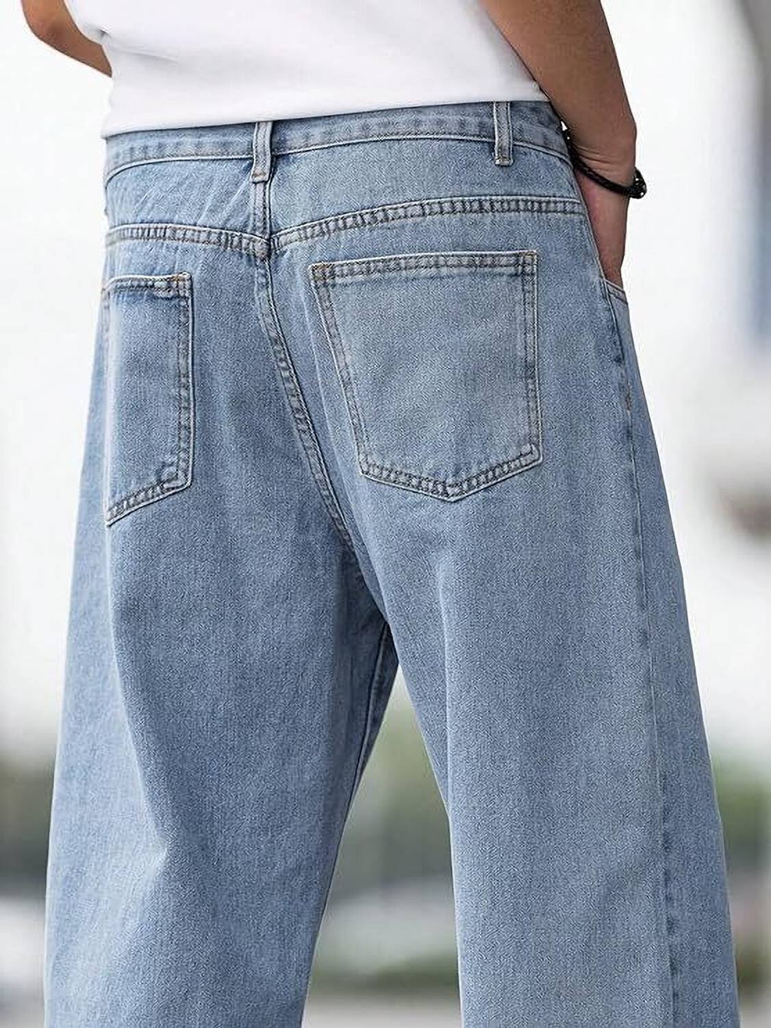 Moda Pride Loose Fit Men Light Blue Jeans - Image 4
