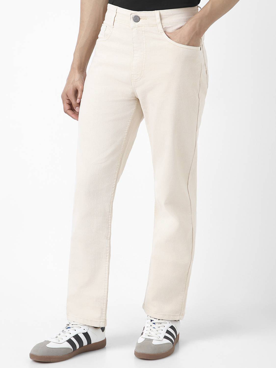 Urbano Fashion Straight Fit Men Beige Jeans - Image 2