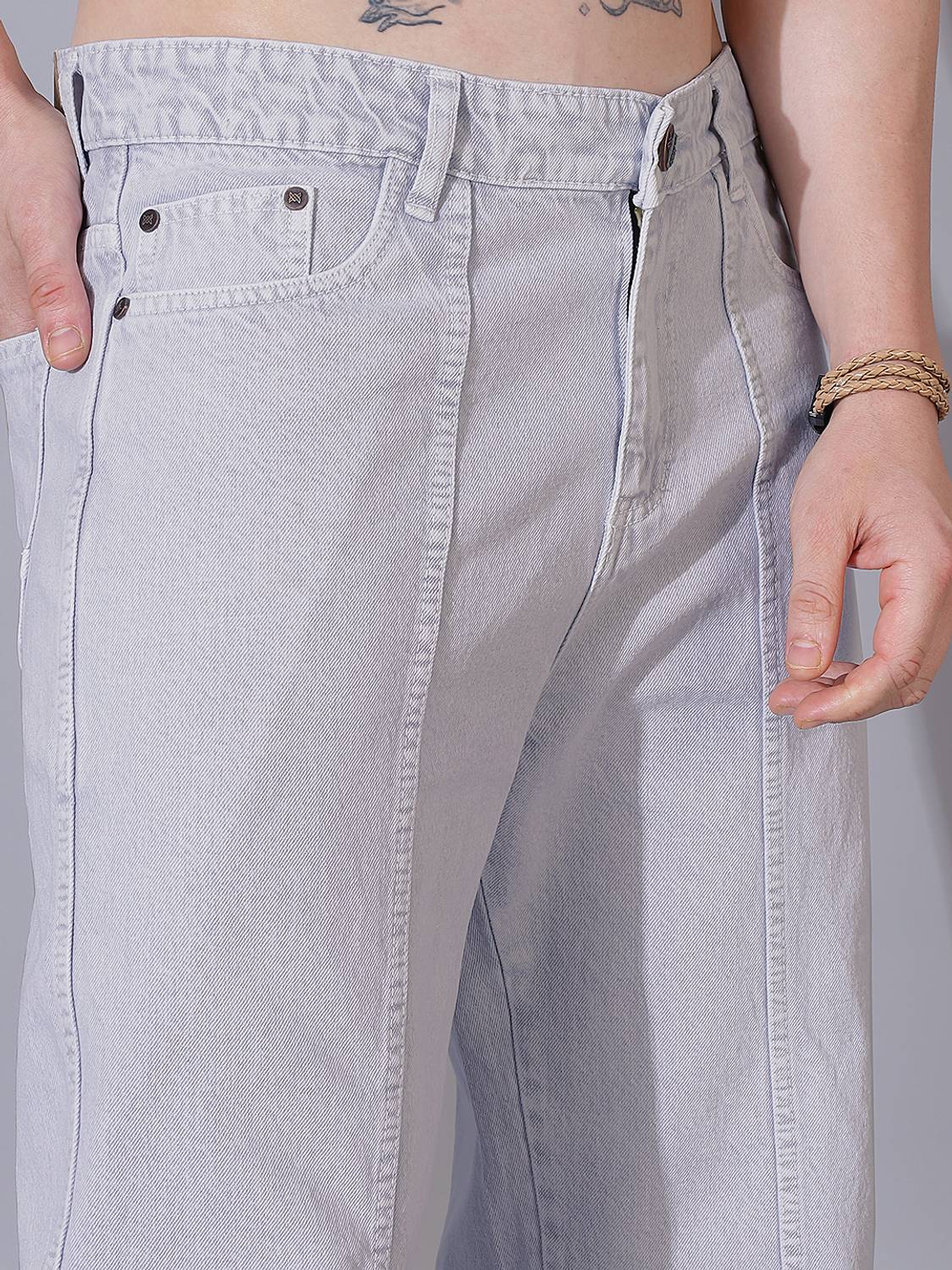 Hence Baggy Fit Men Grey Jeans - Image 4