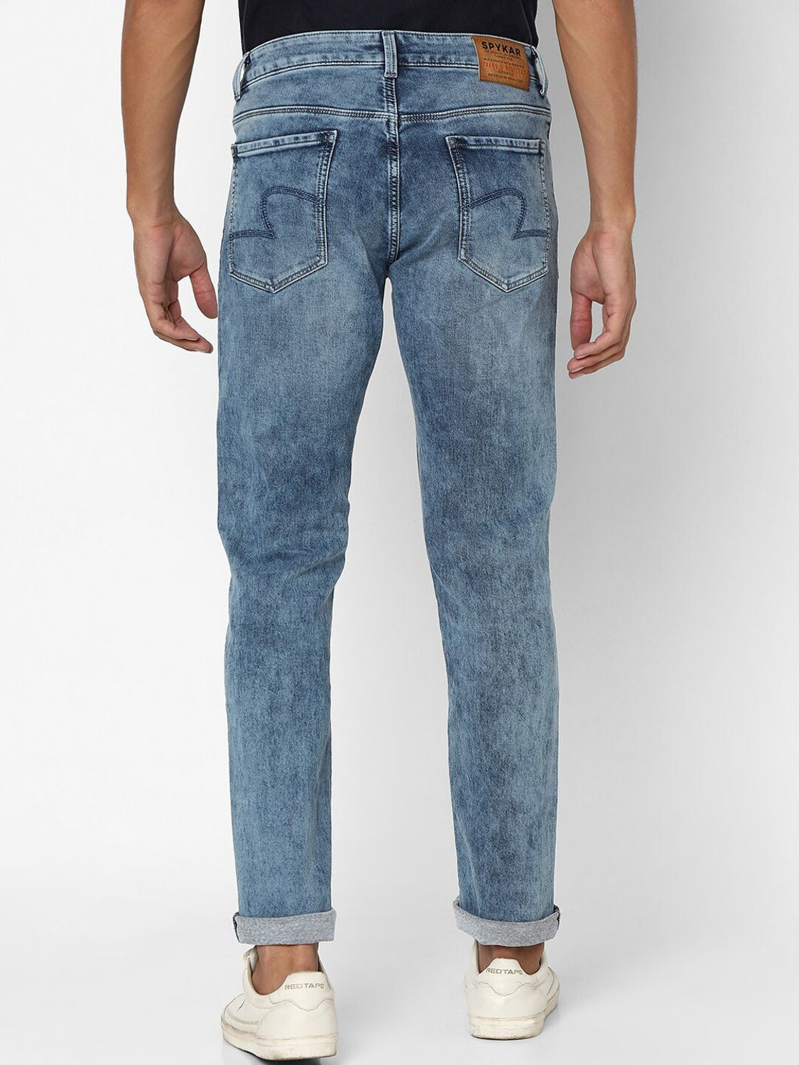 Image of Spykar Straight Fit Men Blue Jeans