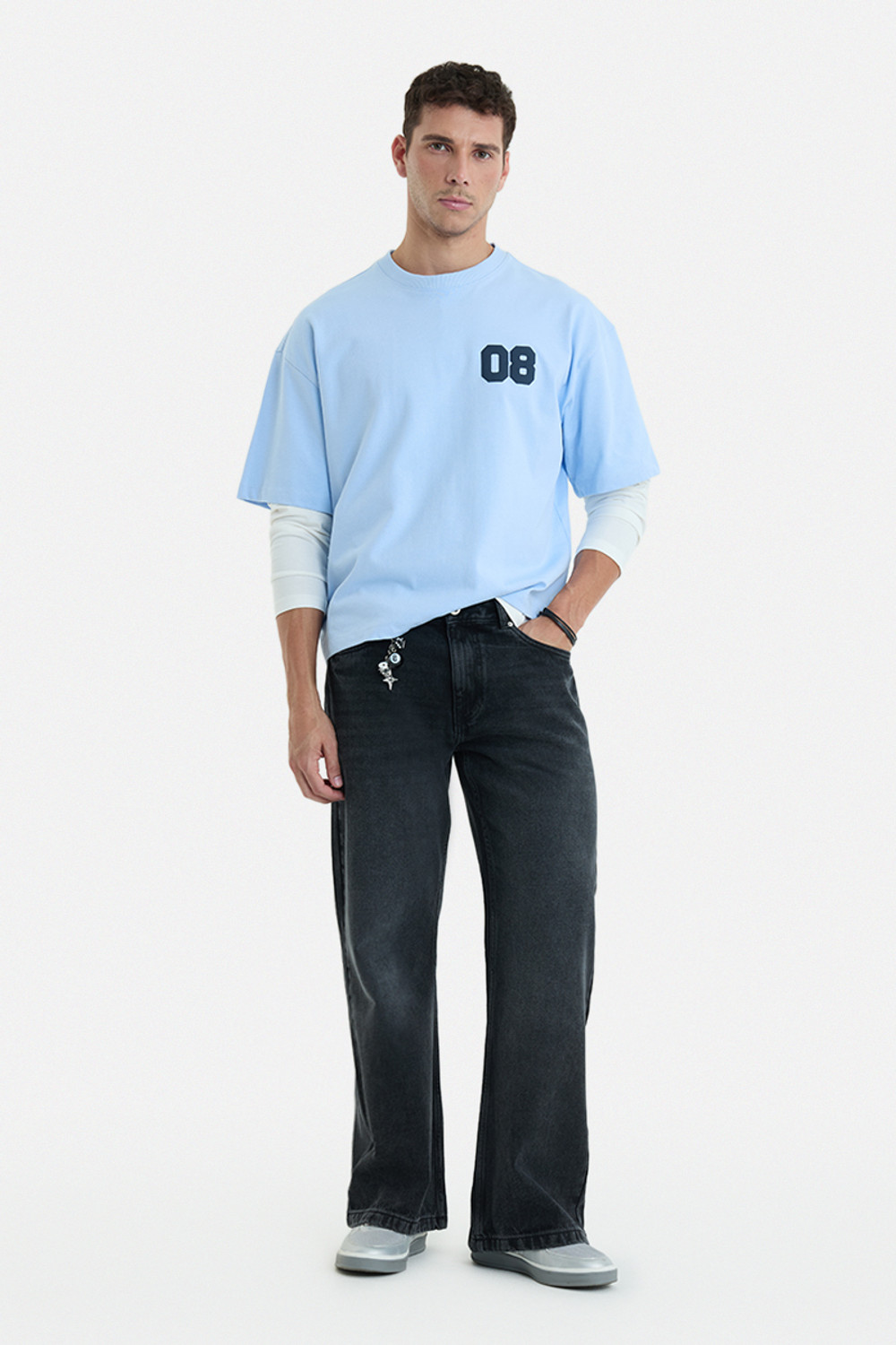 Image of Snitch Men Flared Mid Rise Black Jeans