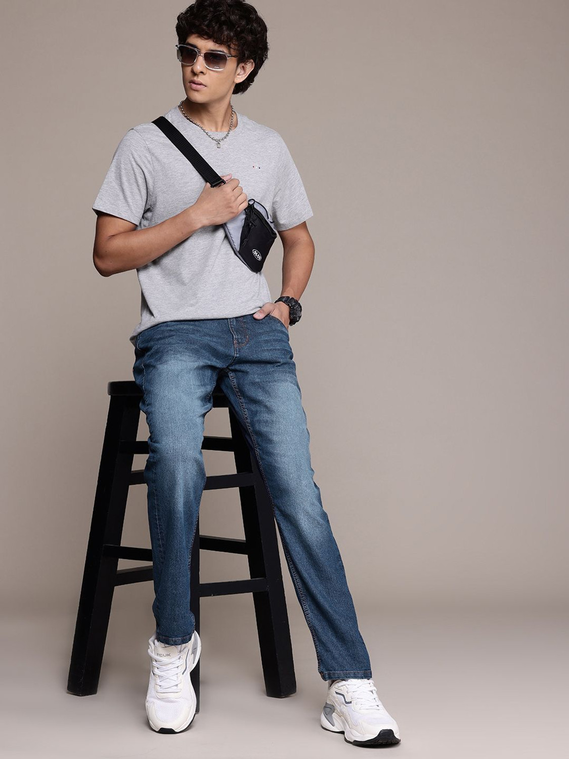 Image of Roadster Tapered Fit Men Blue Jeans