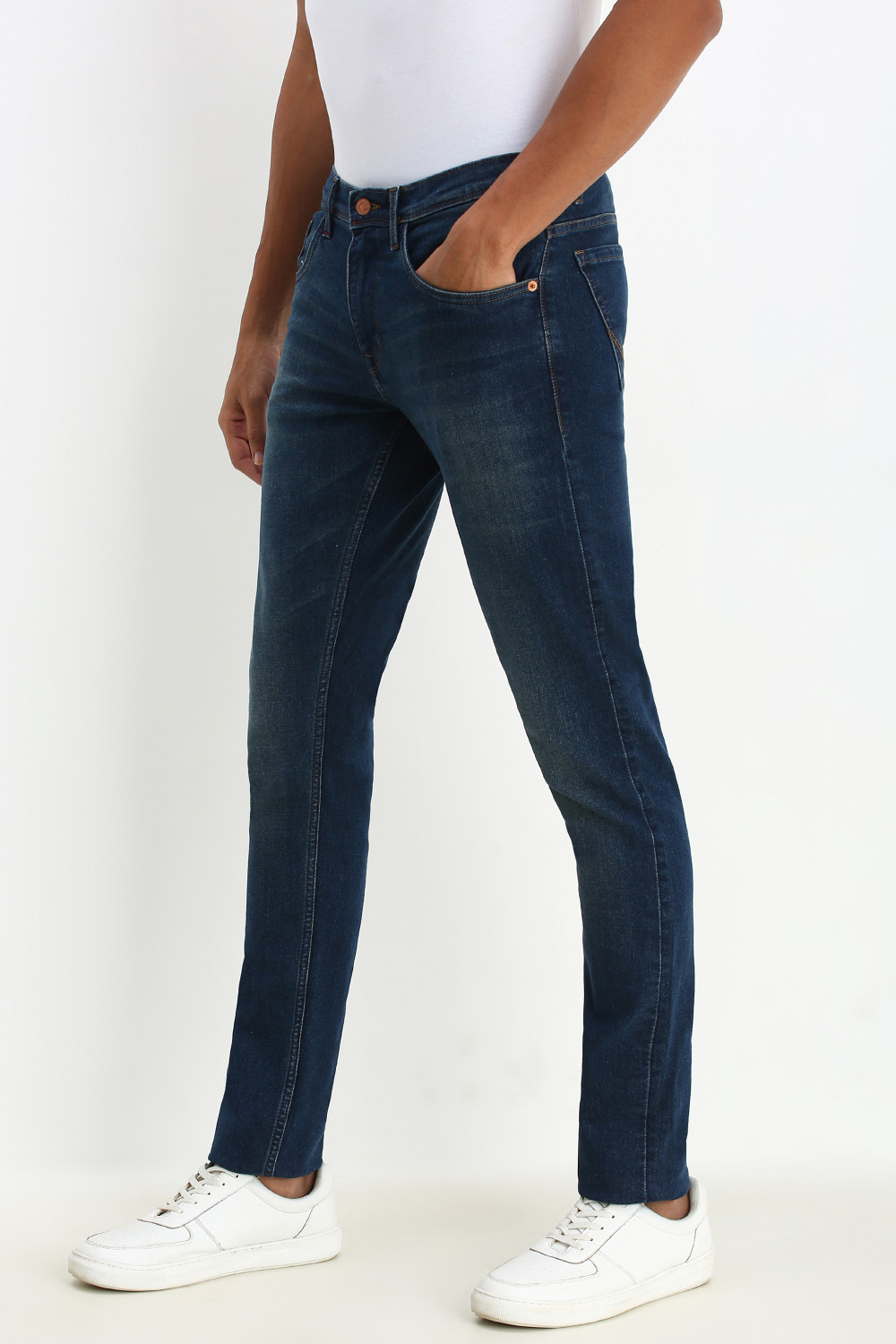 Image of Allen Solly Slim Men Blue Jeans