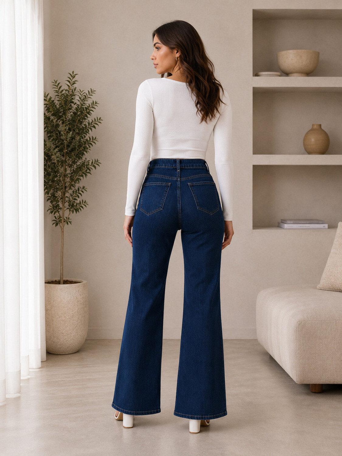 Image of KOTTY Flared Women Blue Jeans