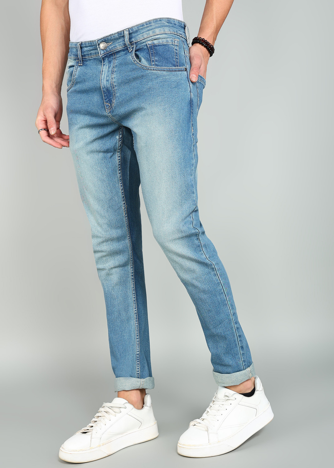 Image of WROGN Slim Men Light Blue Jeans
