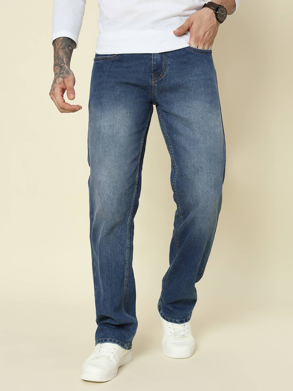 DENIM LOOK Loose Fit Men Dark Blue Jeans - Buy DENIM LOOK Loose Fit Men  Dark Blue Jeans Online at Best Prices in India | Flipkart.com