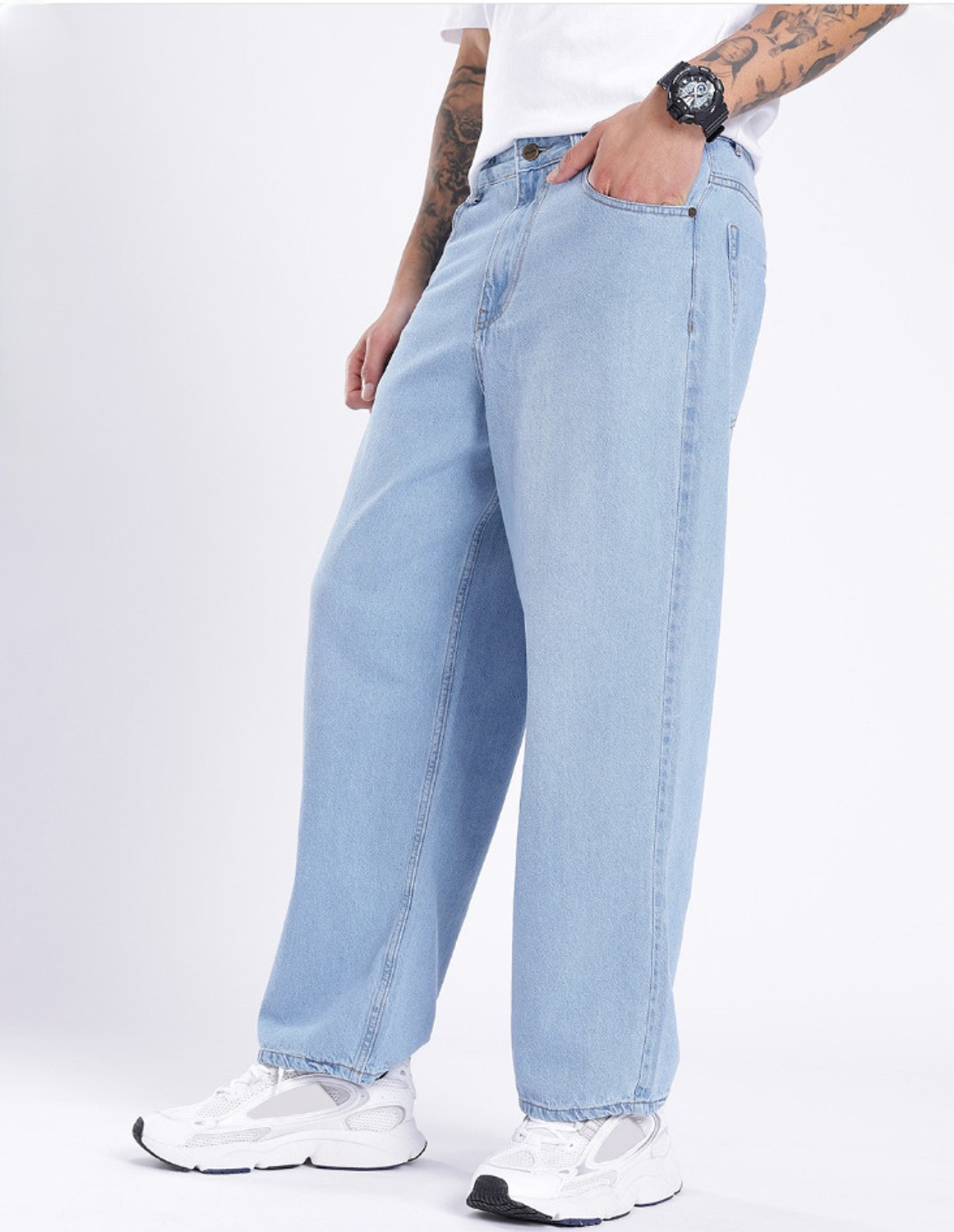 Image of DENIM4MEN Straight Fit Men Light Blue Jeans