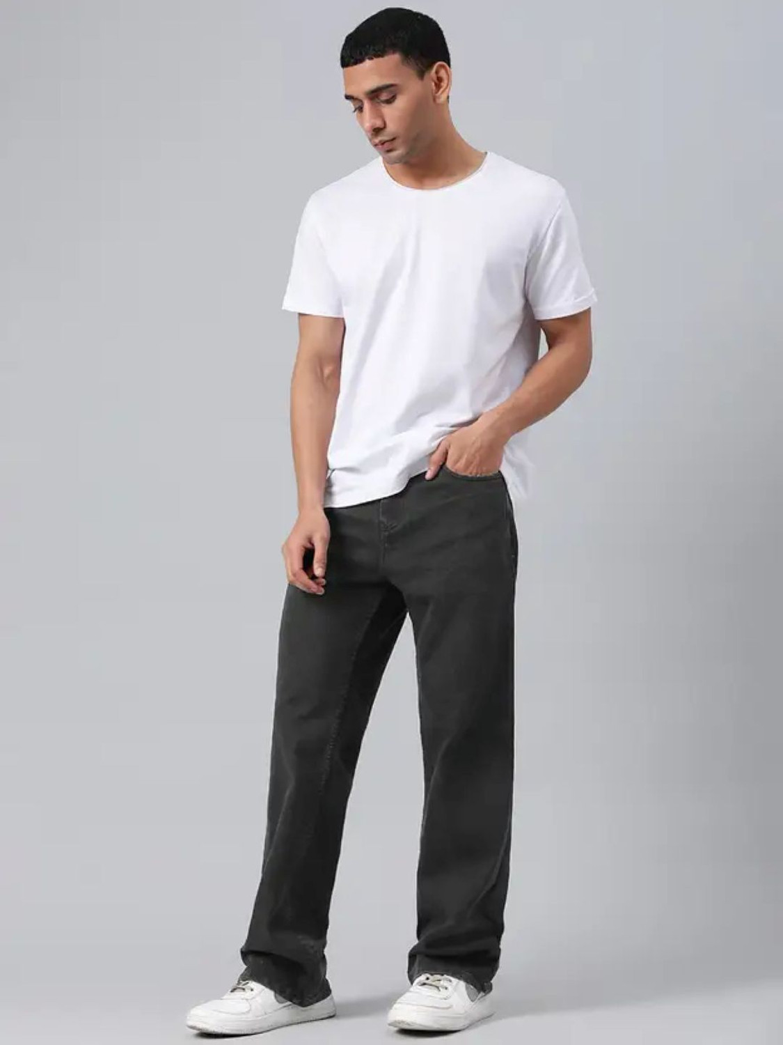 Image of Jeancherry Relaxed Fit Men Grey Jeans