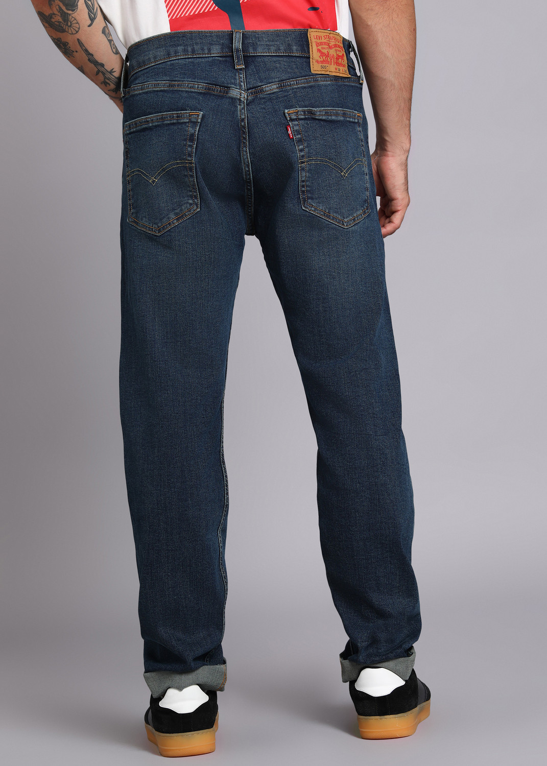 Image of LEVI'S 505 Straight Fit Men Blue Jeans