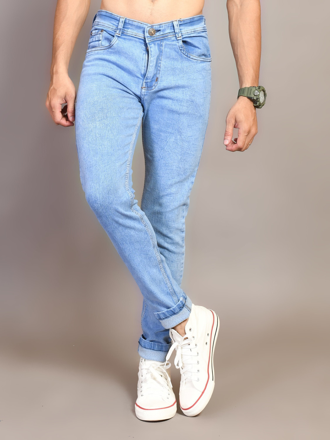 Image of Lzard Slim Men Light Blue Jeans