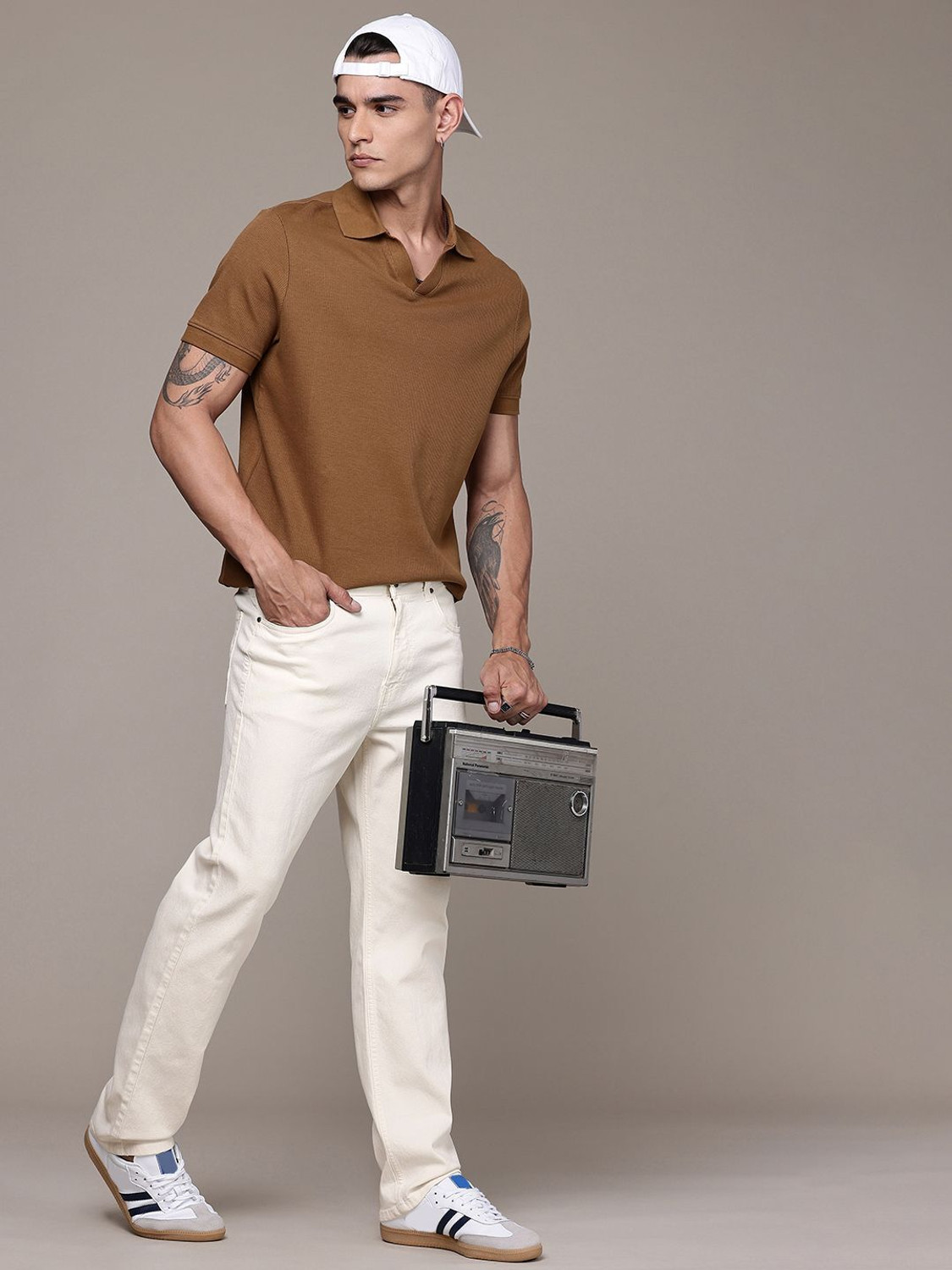 Image of Roadster Straight Fit Men White Jeans