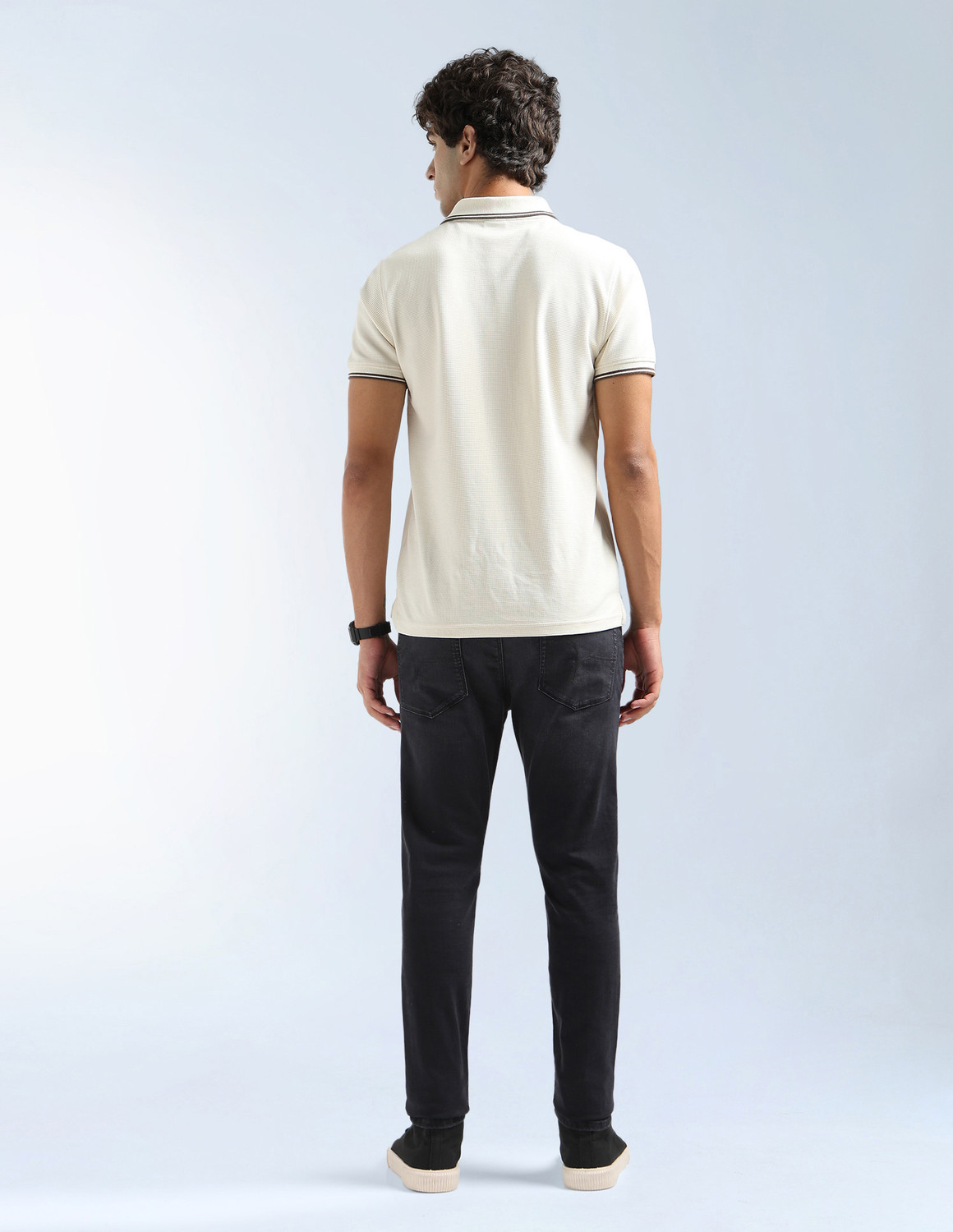 Image of FLYING MACHINE Skinny Men Black Jeans