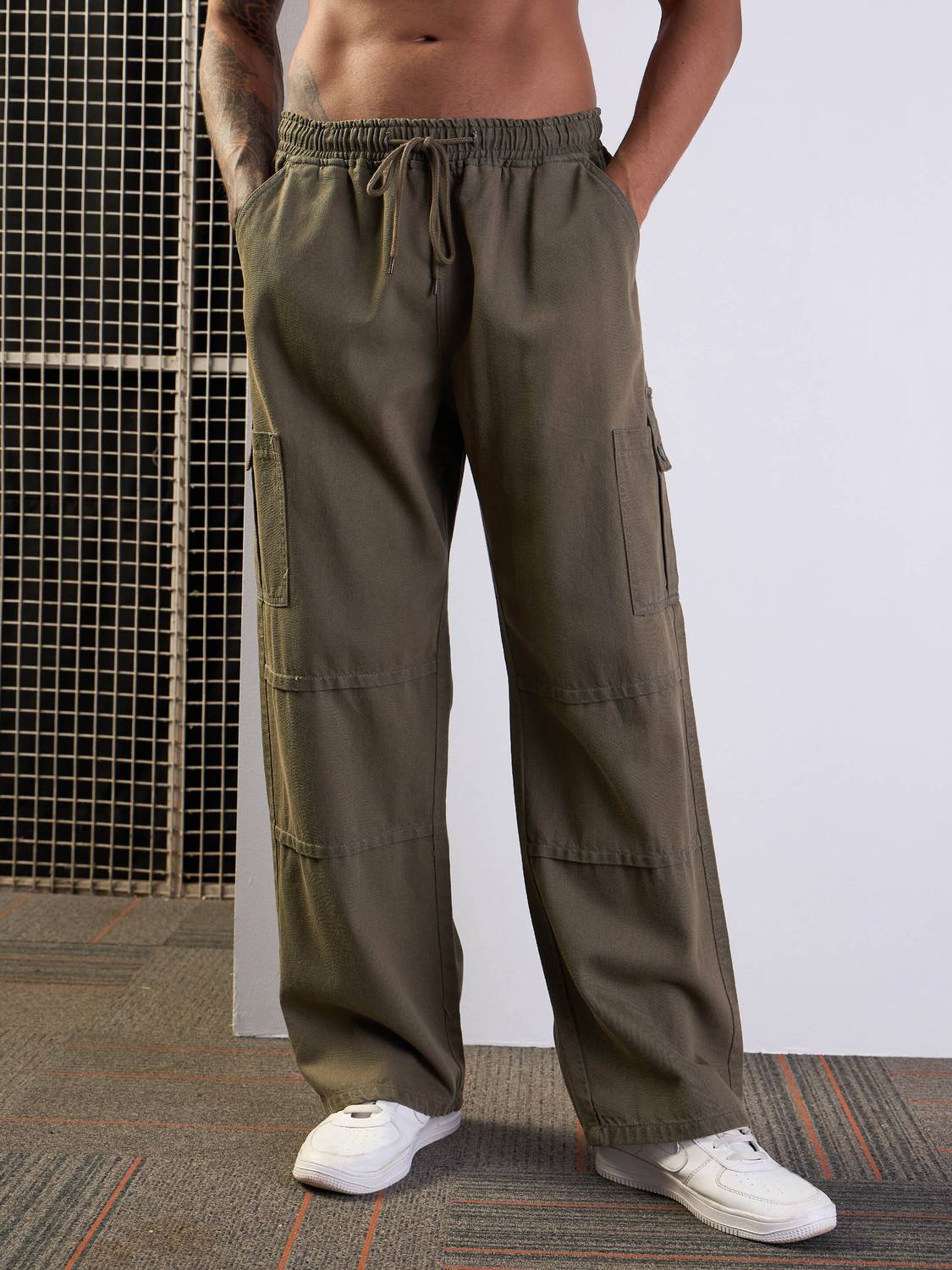 MASCLN SASSAFRAS Loose Fit Men Brown Jeans - Image 4