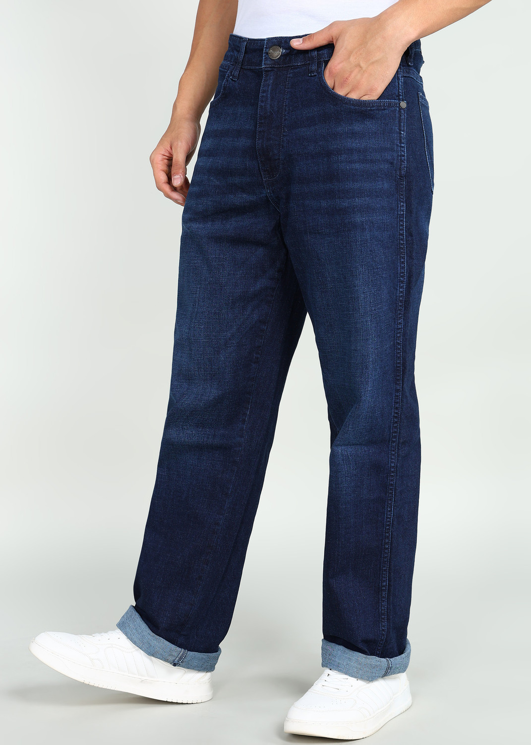 Image of Wrangler Straight Fit Men Blue Jeans