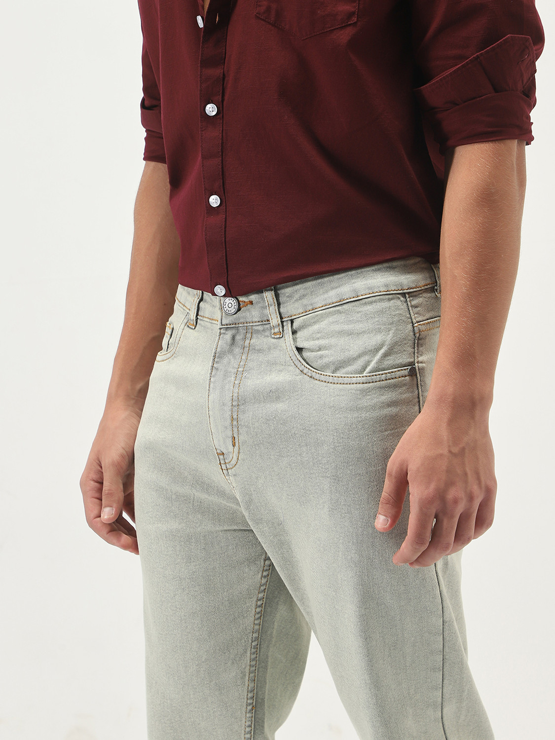 Image of Urbano Fashion Straight Fit Men Grey Jeans