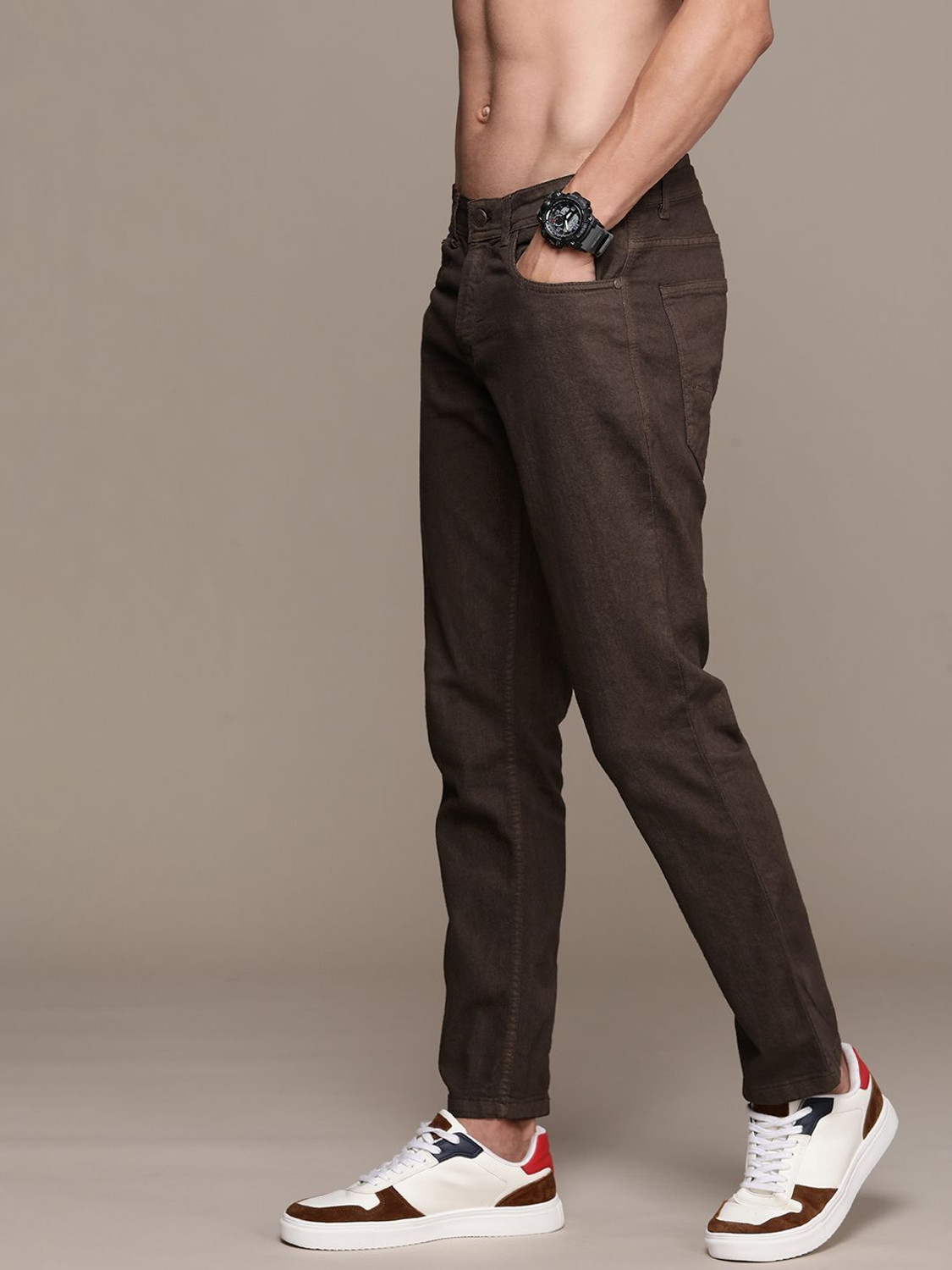 Image of Roadster Slim Men Brown Jeans