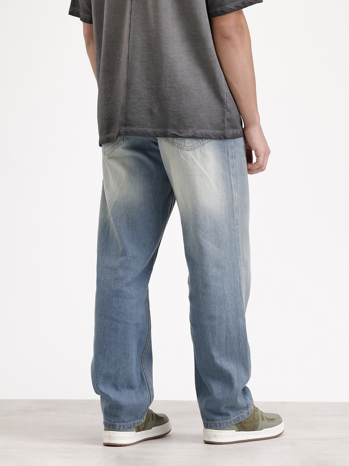 Image of WROGN Loose Fit Men Blue Jeans